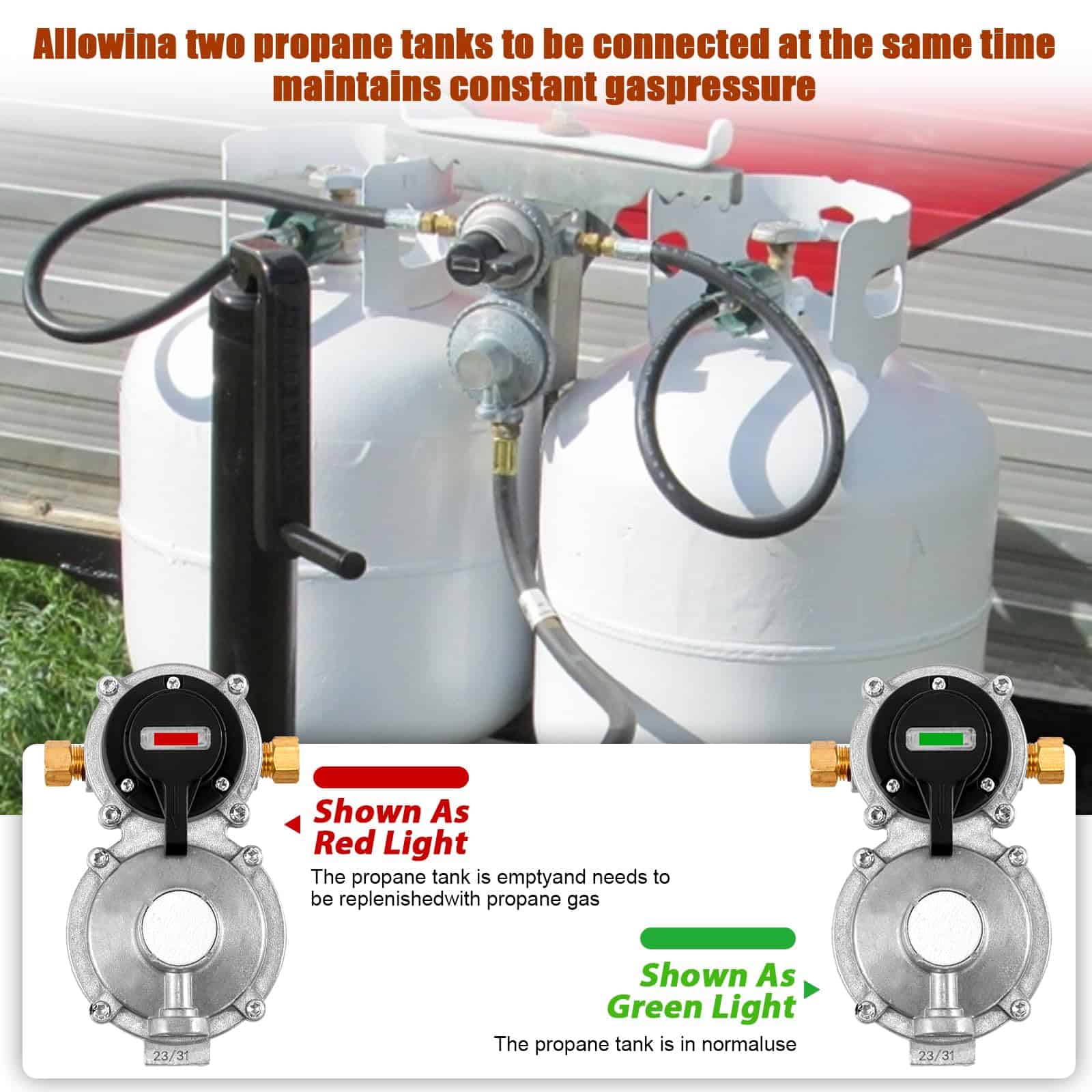 Regulador de propano para RV de 2 tanques-2-etapa Cambio - Imagen 4