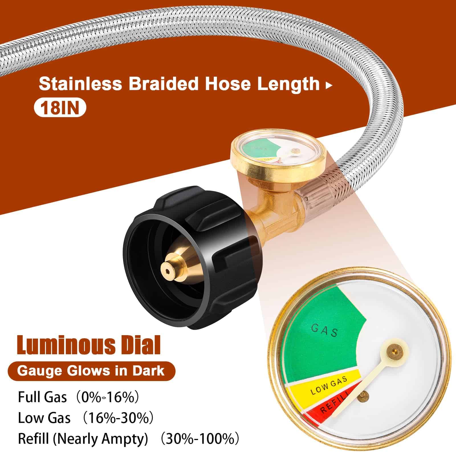 Regulador de propano para RV de 2 tanques-2-etapa Cambio - Imagen 5