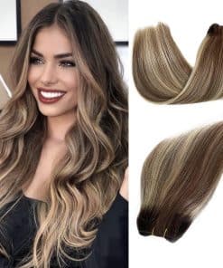 Extensiones de Cabello Humano cosidas - Ceniza Marrón con