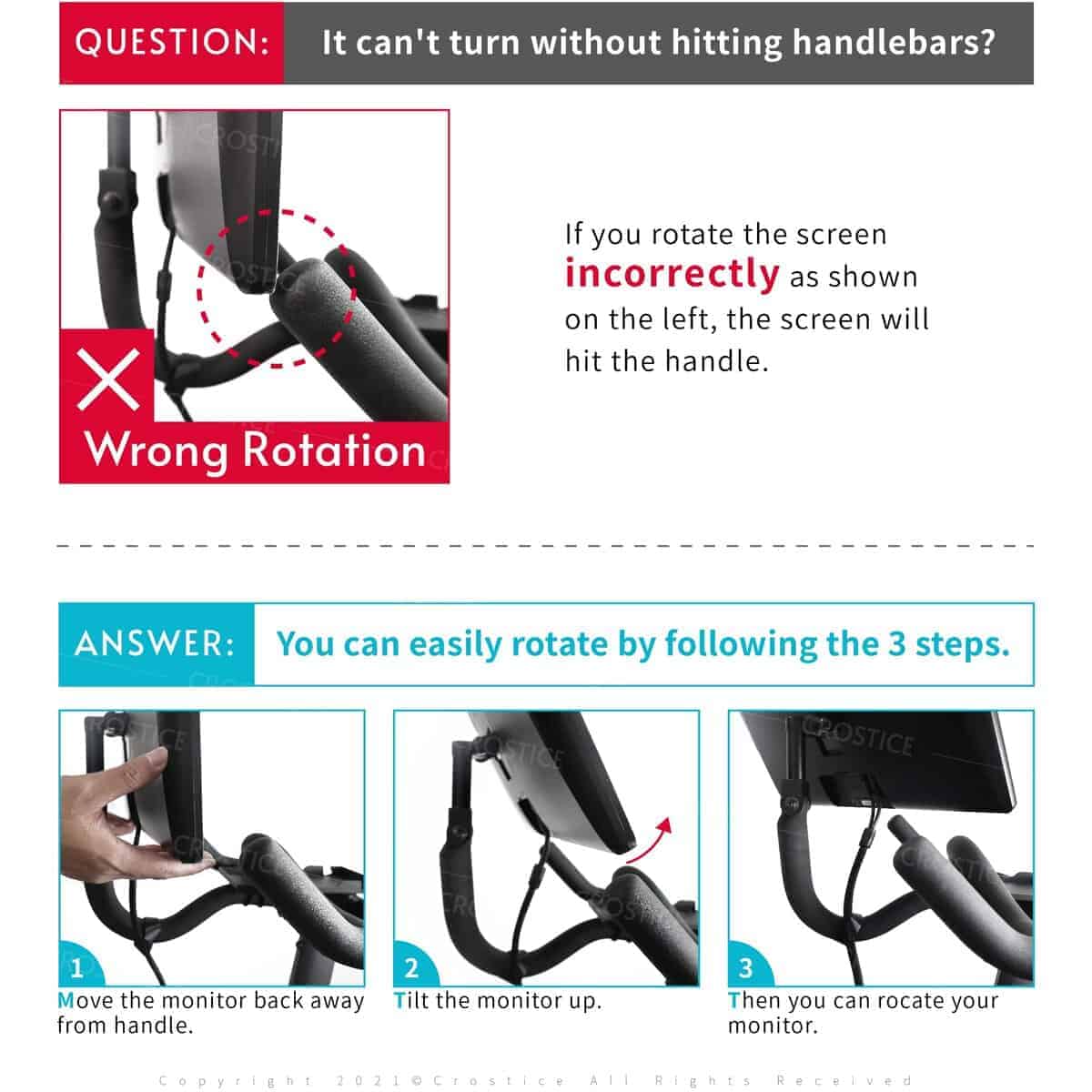 Brazo Giratorio Crostice Compatible con Bicicleta Peloton - Imagen 5