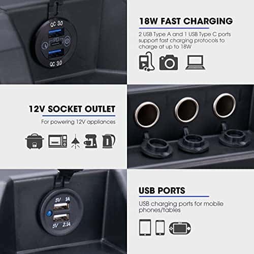 ATEM POWER Battery Box 12V con Puerto USB/DC/Toma para - Imagen 6