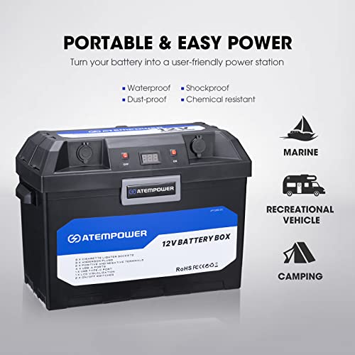 ATEM POWER Battery Box 12V con Puerto USB/DC/Toma para - Imagen 5