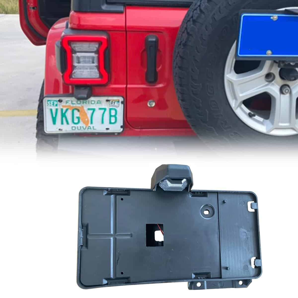 Porta matrículas trasero con luz para 2018-2024 Jeep