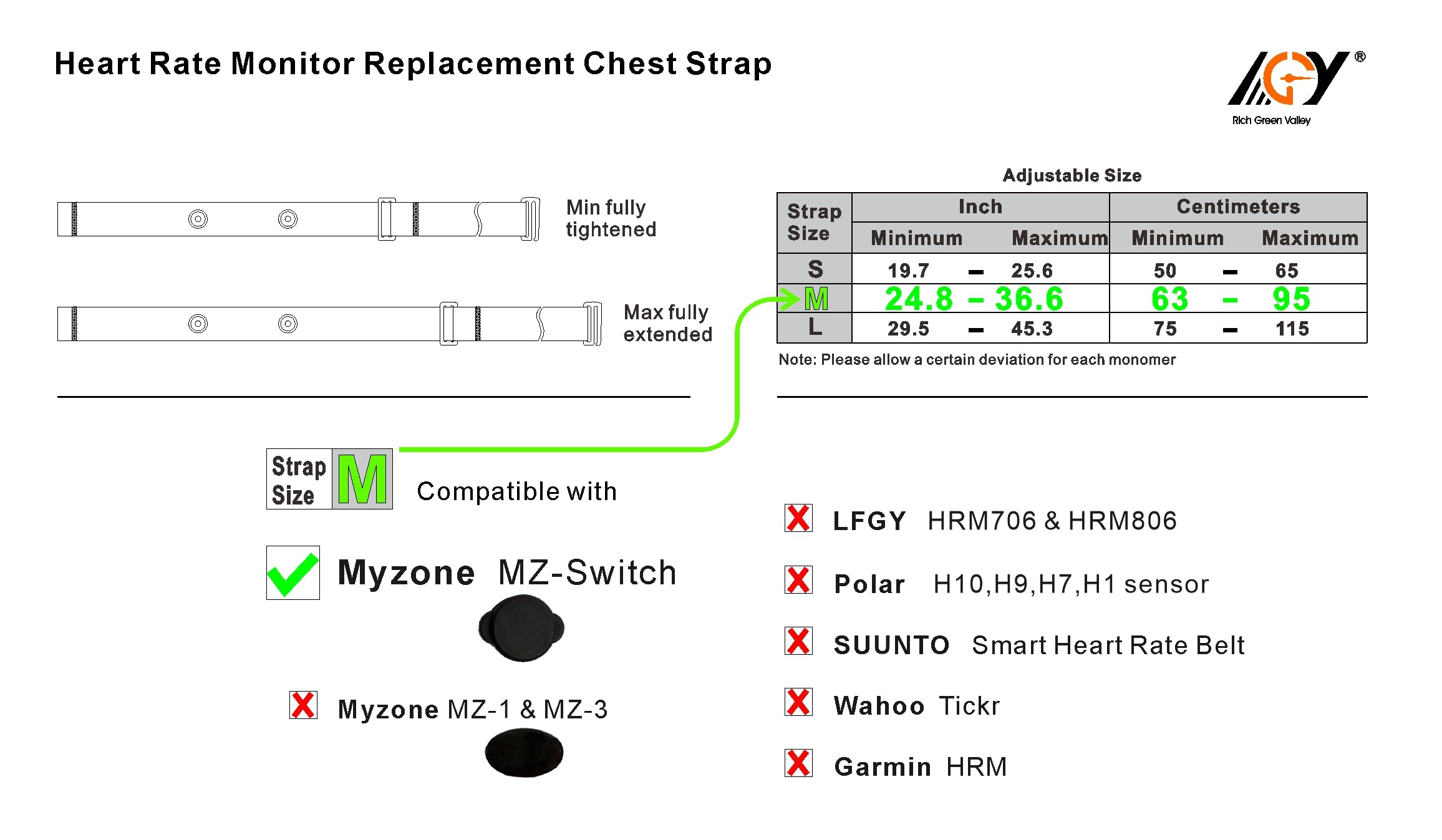 Banda de Pecho de Repuesto para Monitor de Ritmo Cardíaco - Imagen 3