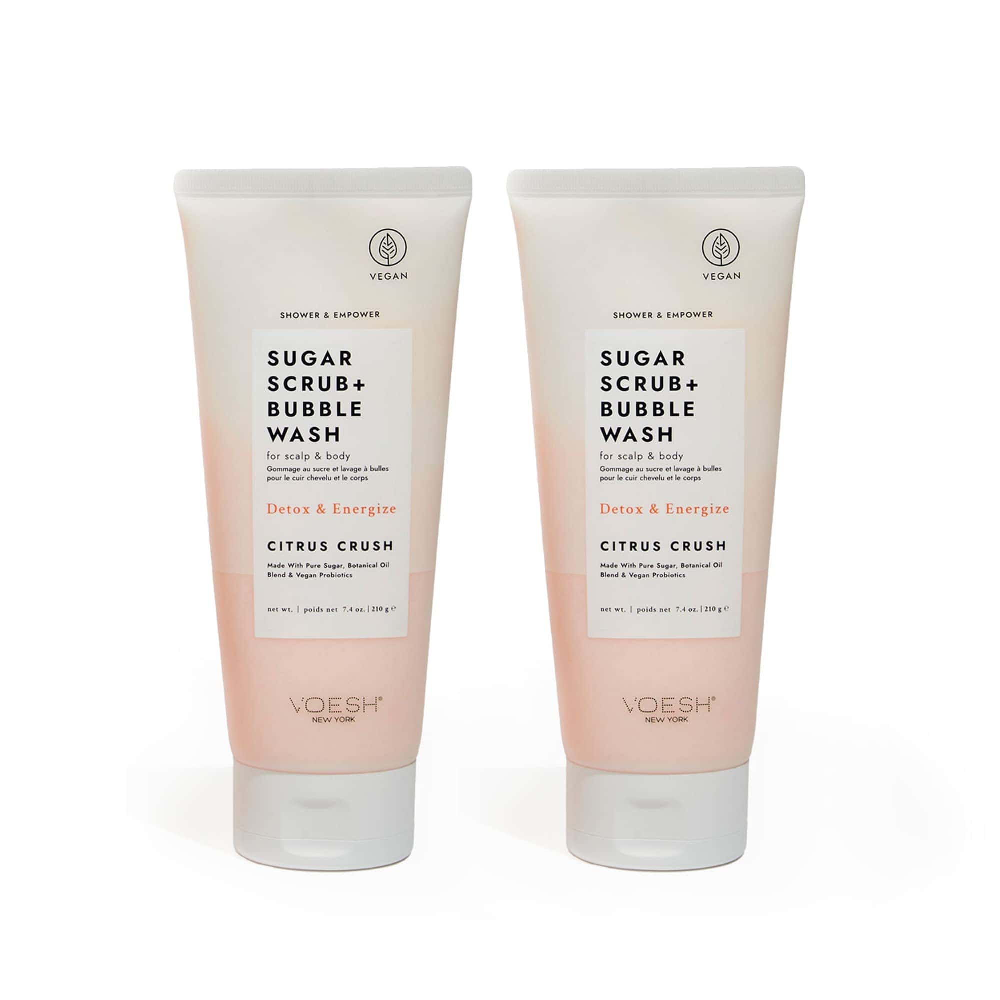 VOESH Sugar Scrub + Bubble Wash, Exfoliante y Limpiador