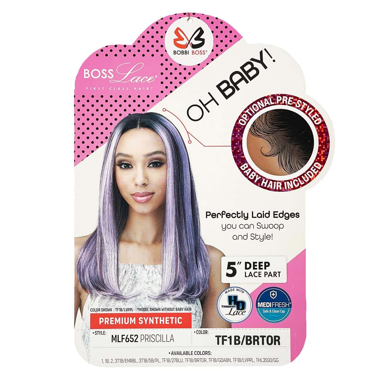 Bobbi Boss Peluca de Encaje Frontal HD MLF652 Oh Baby - Imagen 5