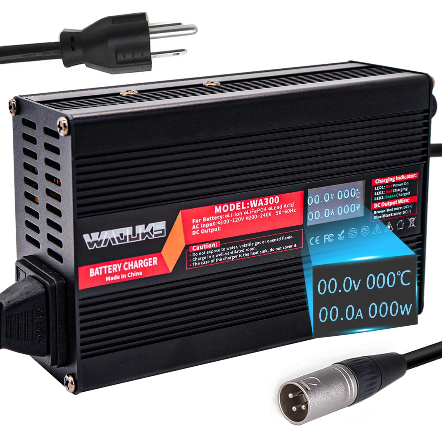 Cargador WAOUKS de 54.6V 5A con Salida DC para Batería de - Imagen 3