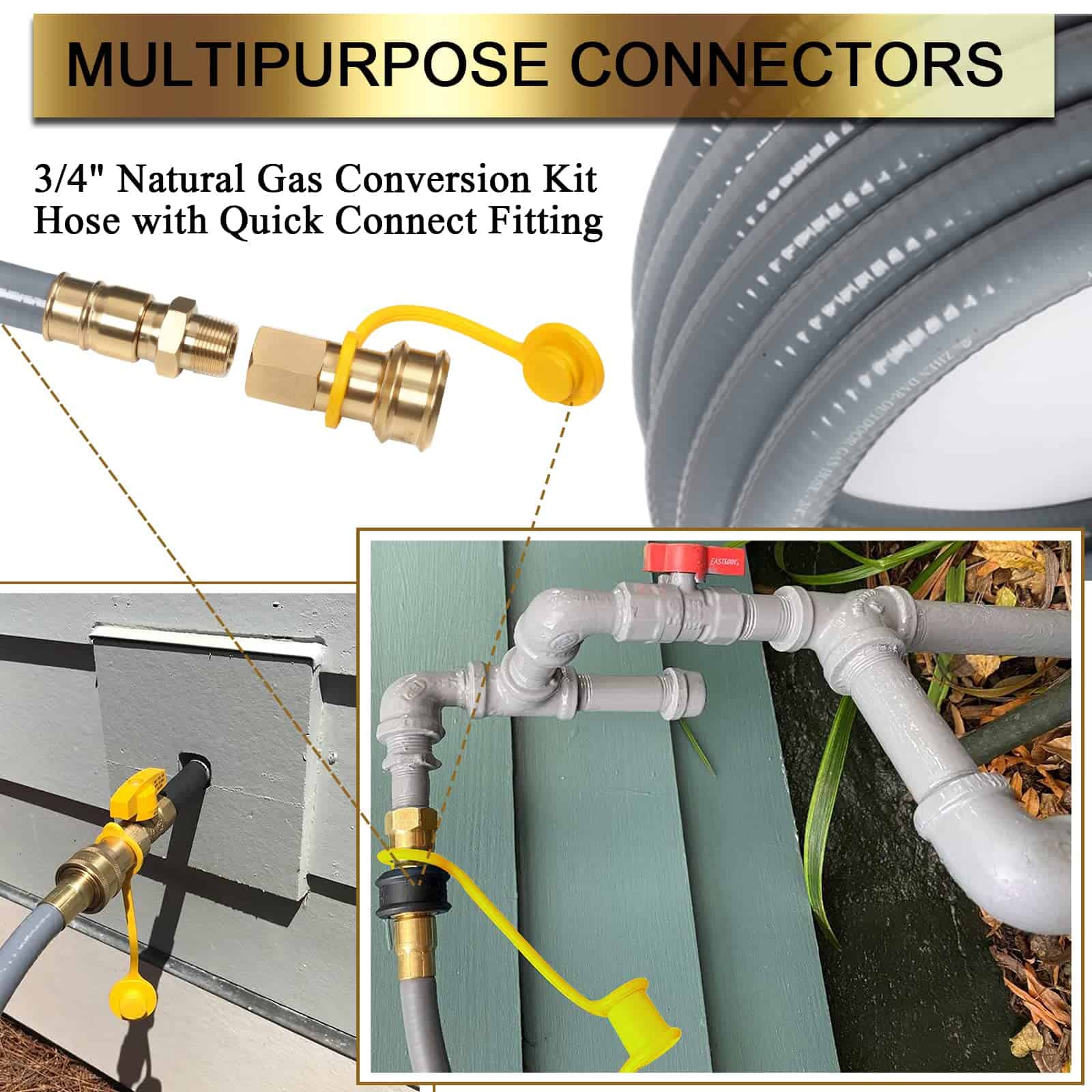 Manguera de Gas Natural de 24FT 3/4", Kit de Conversión de - Imagen 6