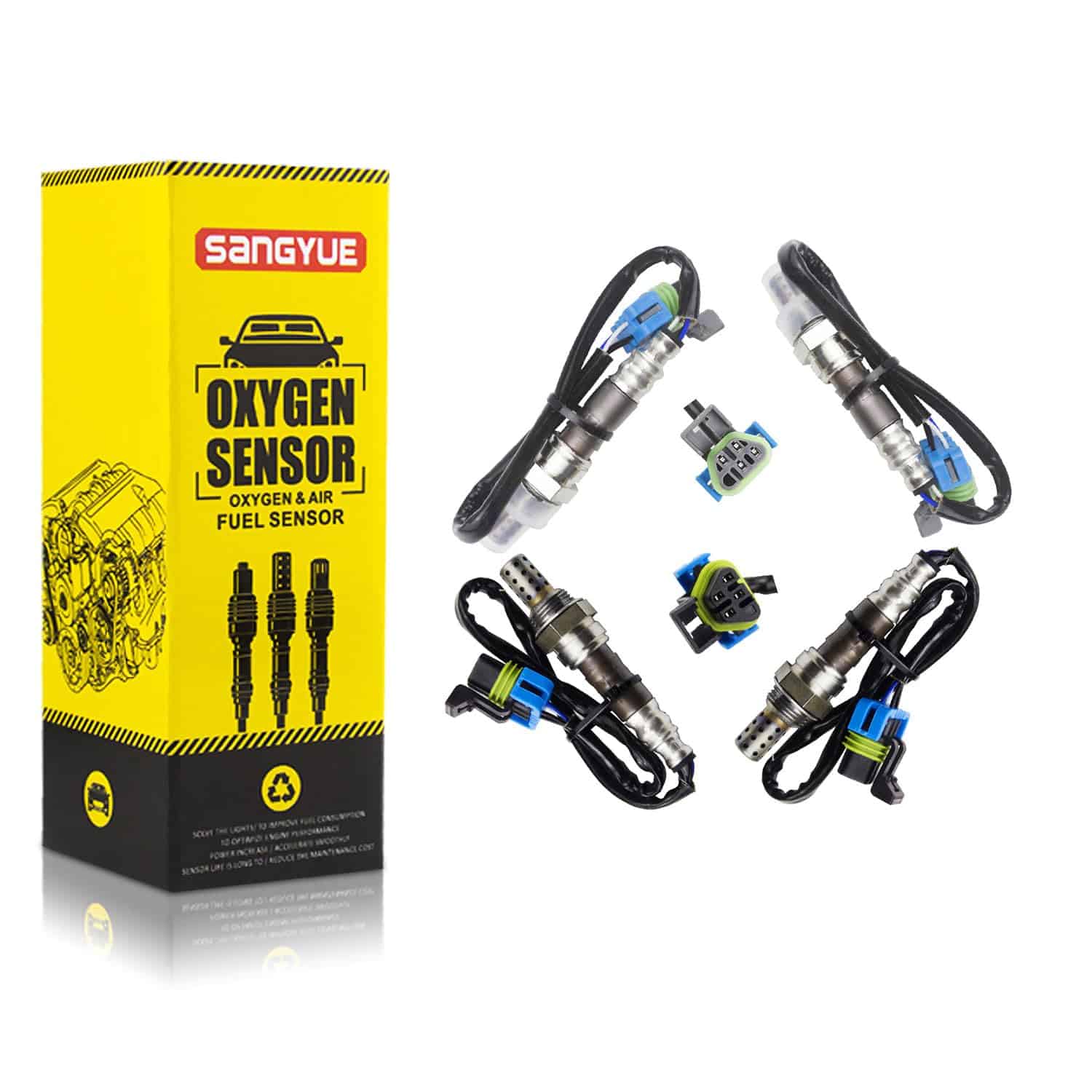 Sangyue 4PCS Sensor de Oxígeno O2 1 & 2 -a + Abajo