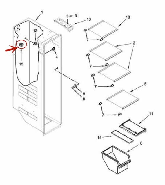 Luz de refrigerador W11251749 W11449273 W11468934 - Imagen 7