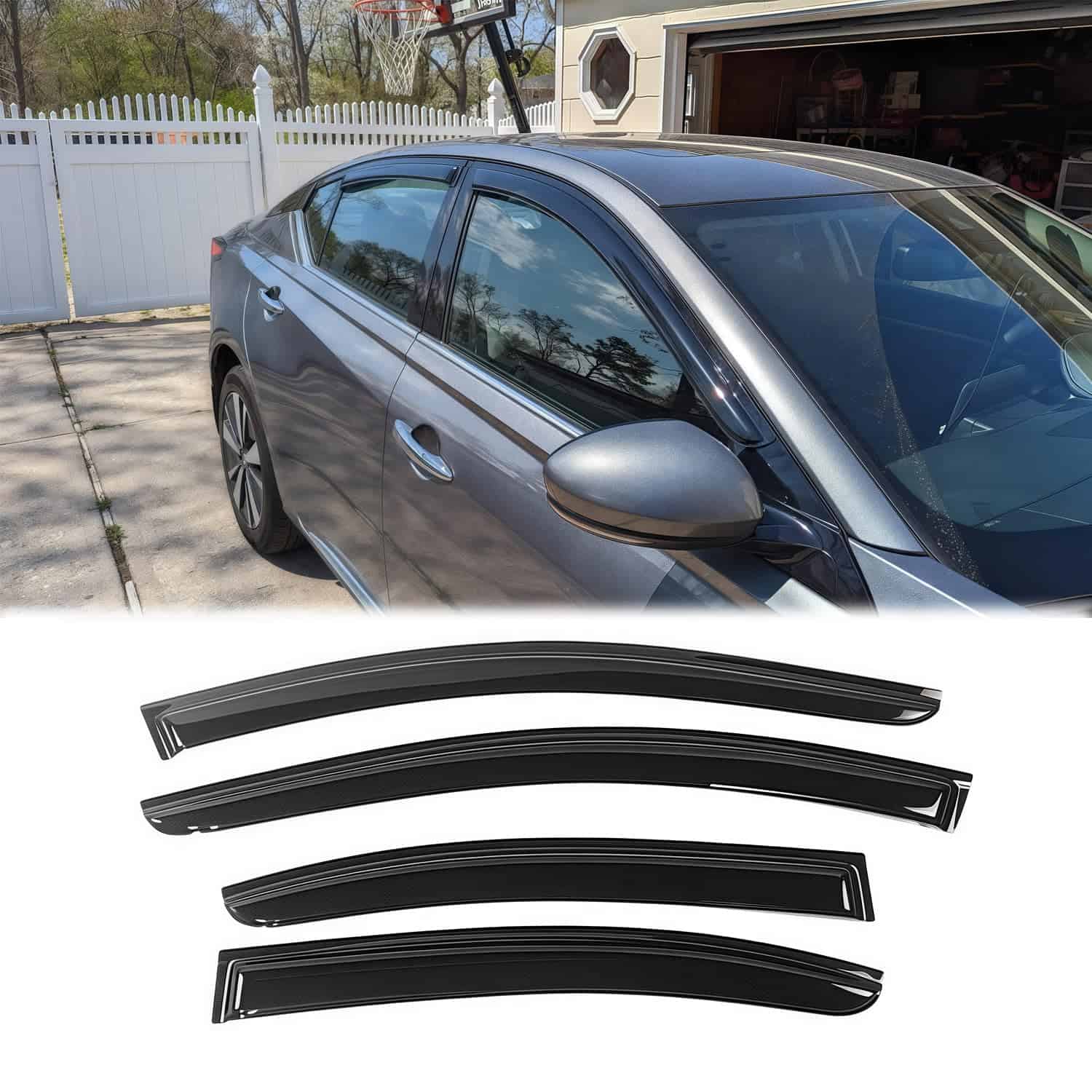 Deflector de ventana lateral resistente al -Humo oscuro