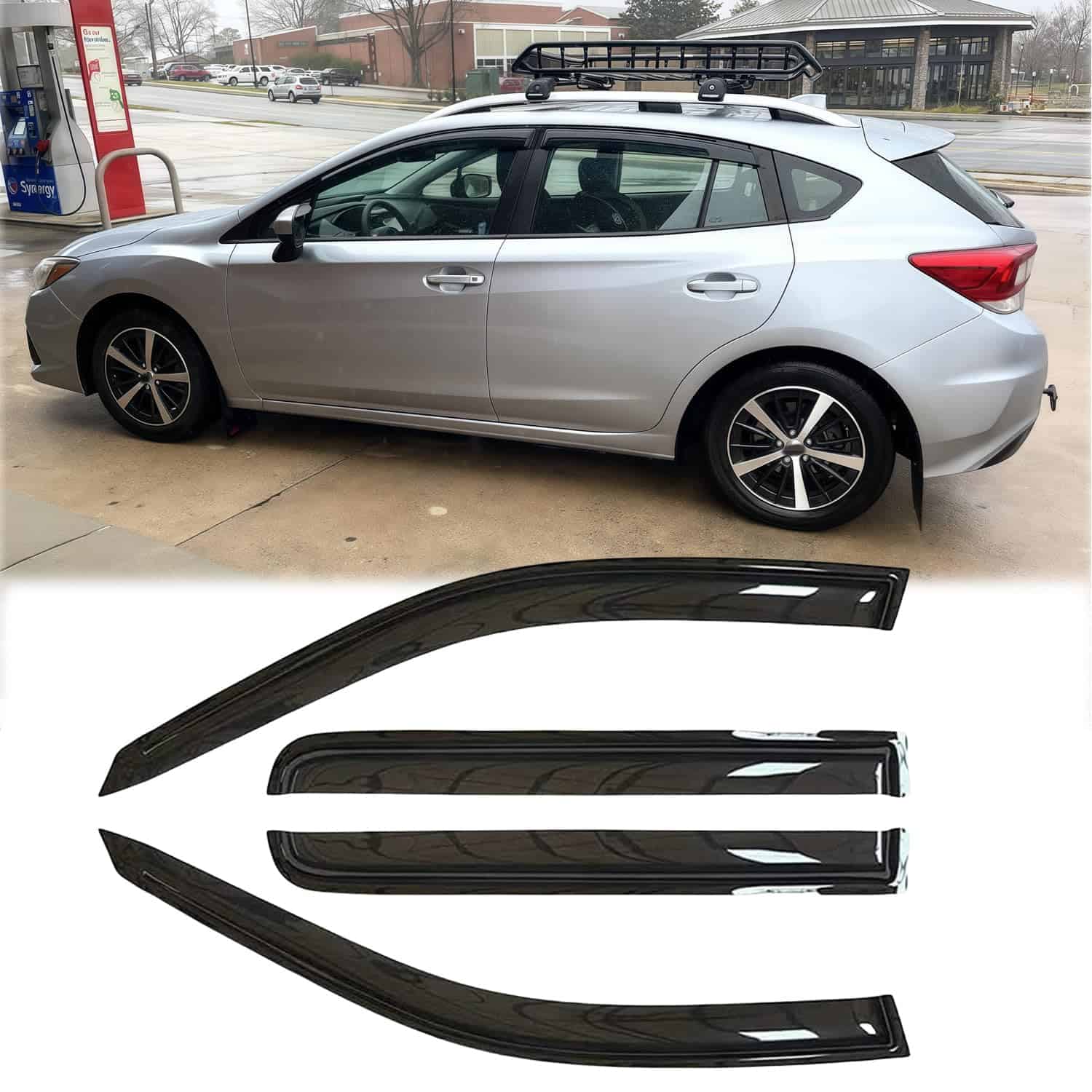 Deflector de viento lateral impermeable -Humo Oscuro