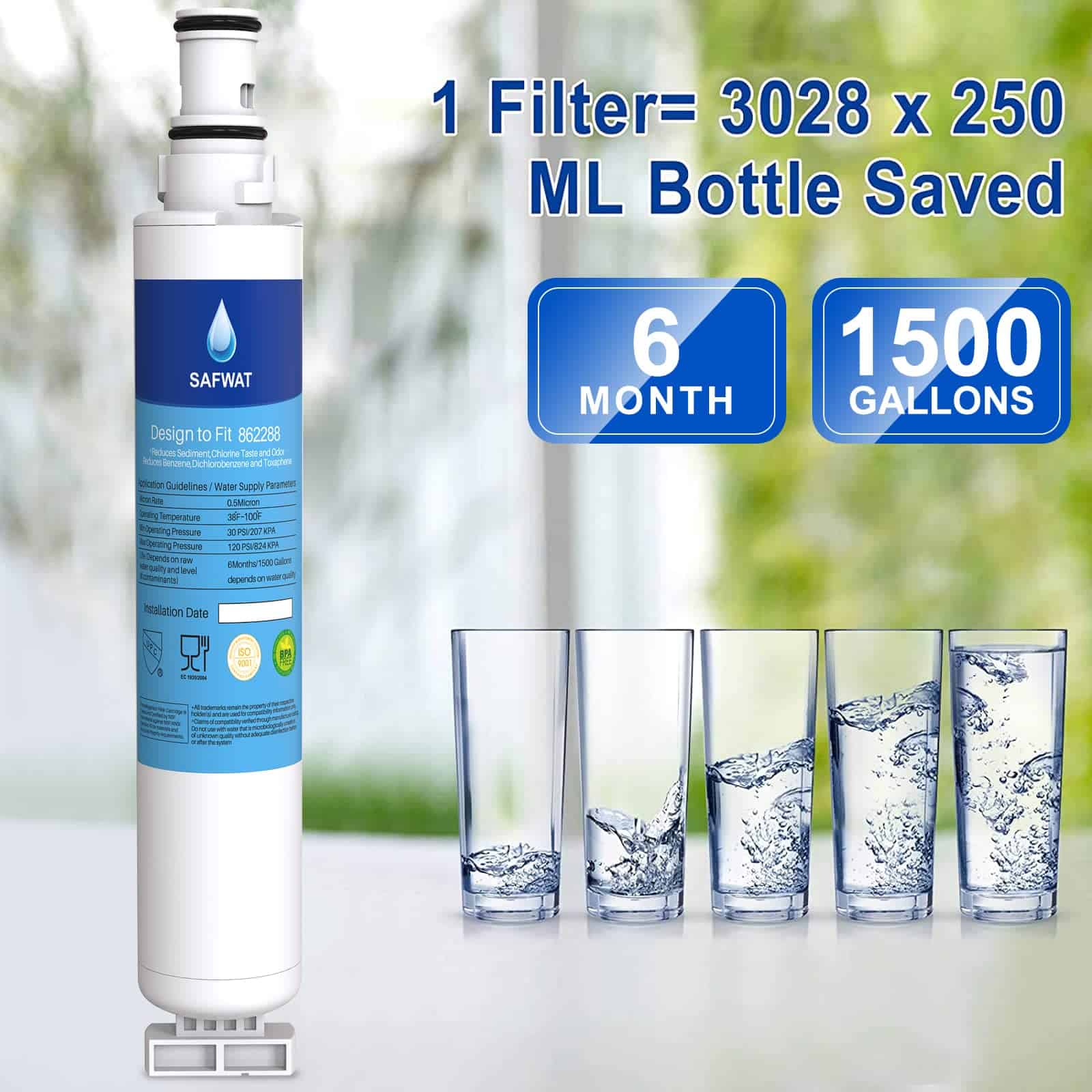 Filtro de Agua de Repuesto SAFWAT 862288 para Fisher & - Imagen 4