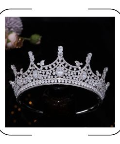 Aoligrace 5A Coronas y Tiara de Boda de Circón Cúbico para