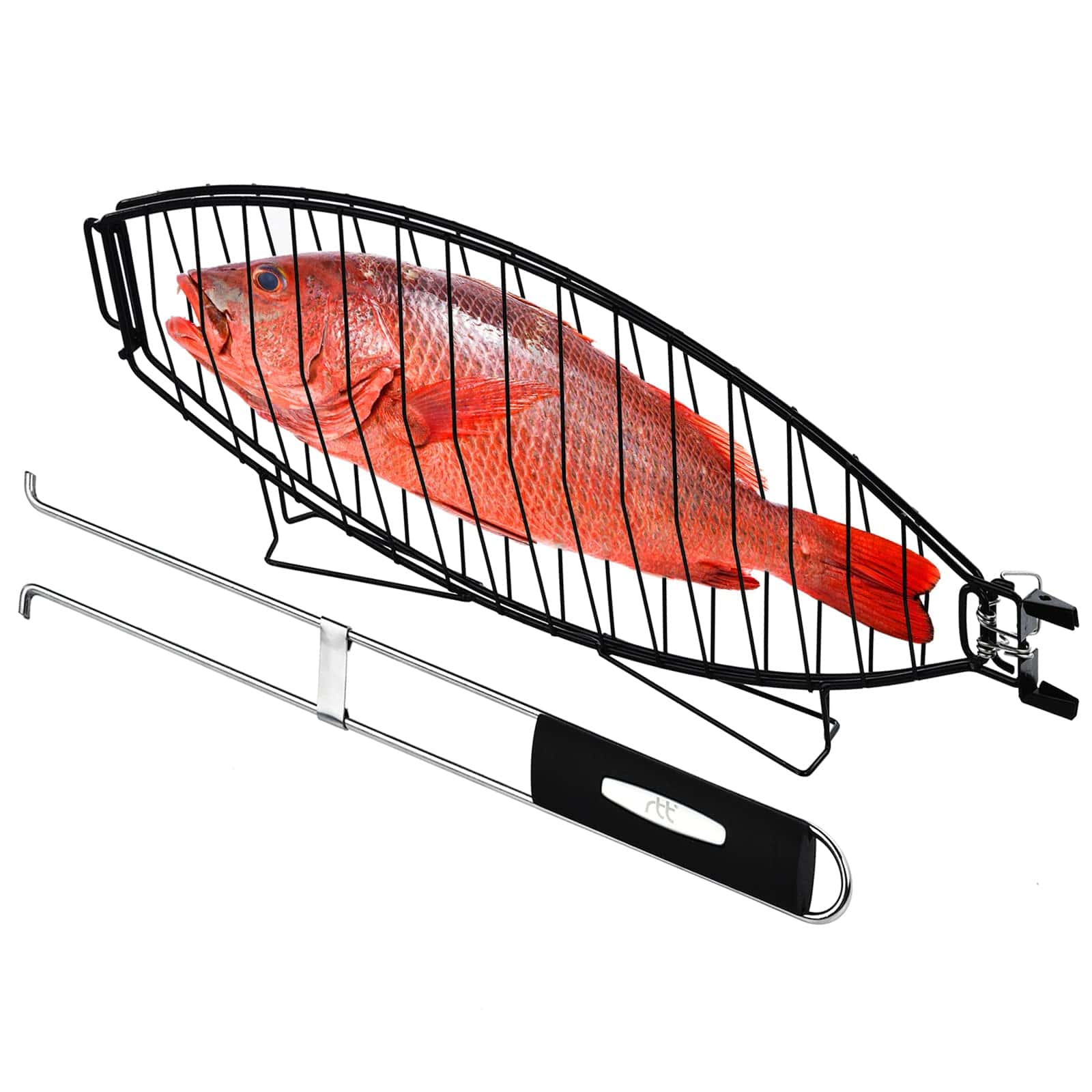 Canasta grande de acero inoxidable premium para pescado