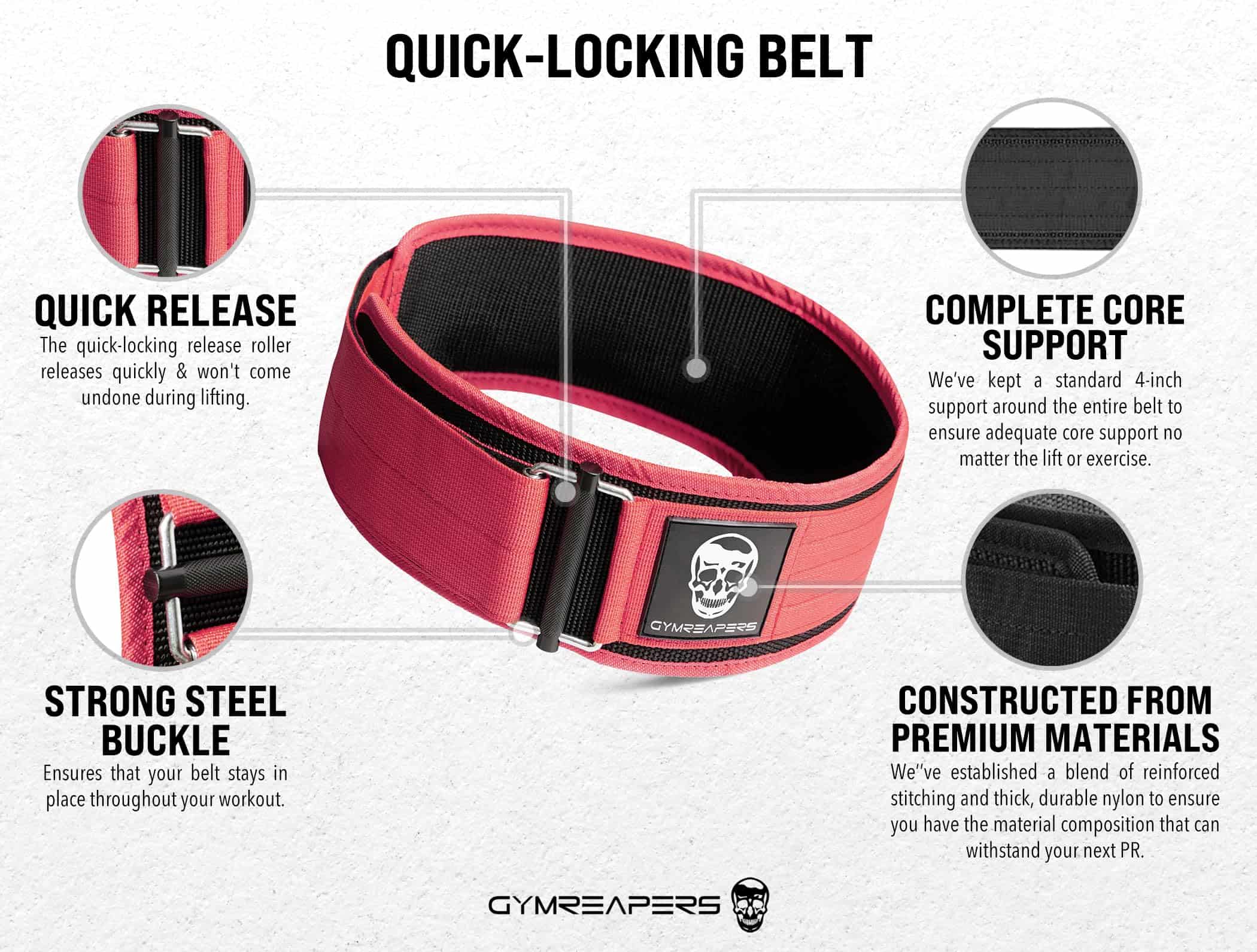 Cinturón para levantamiento de pesas con cierre rápido - Imagen 4