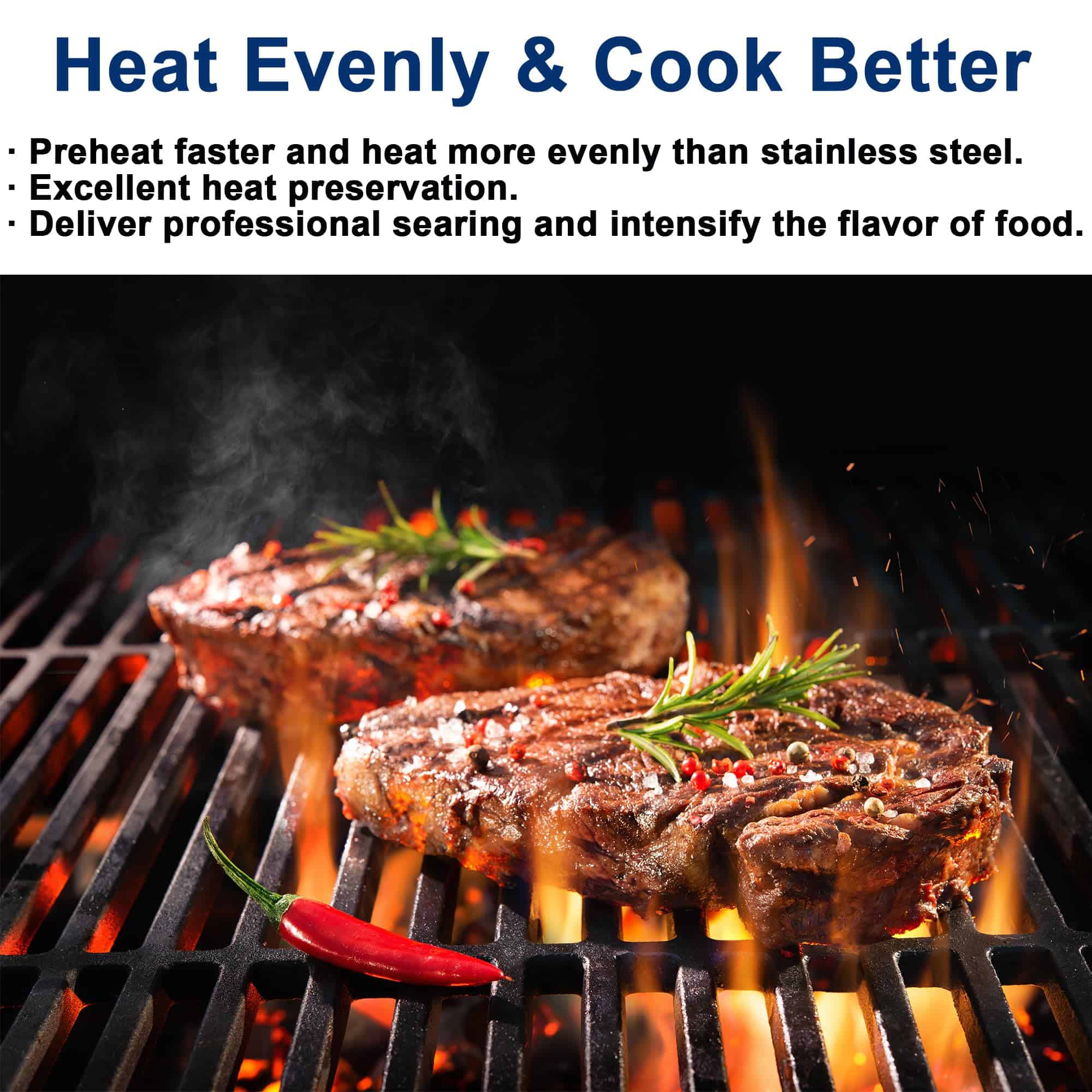 Parrillas de cocción de hierro fundido DELSbbq 66096 para - Imagen 7