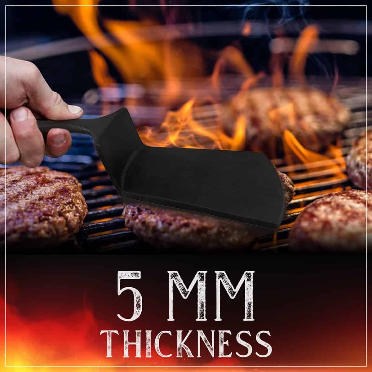 Espátula de hierro fundido premium para BBQ prensa para - Imagen 7