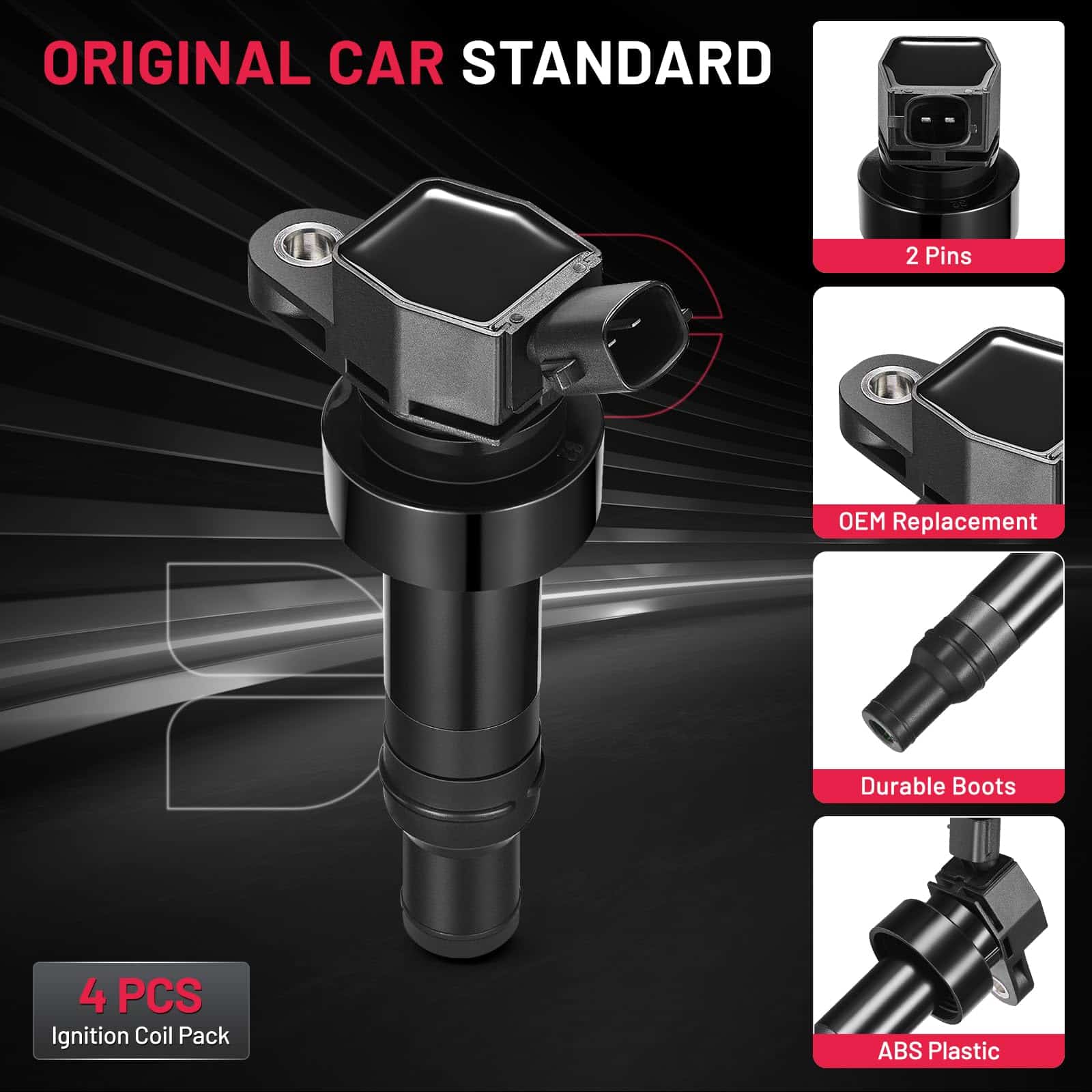 Conjunto de 4 Bobinas de Encendido BDFHYK -652 C1803 - Imagen 6