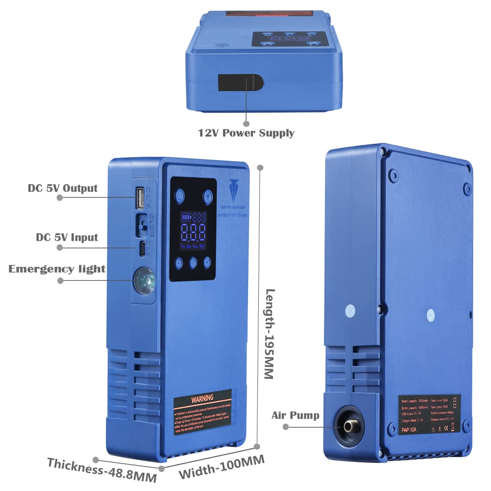 Arrancador de Batería Portátil para Automóvil -Azul - Imagen 6