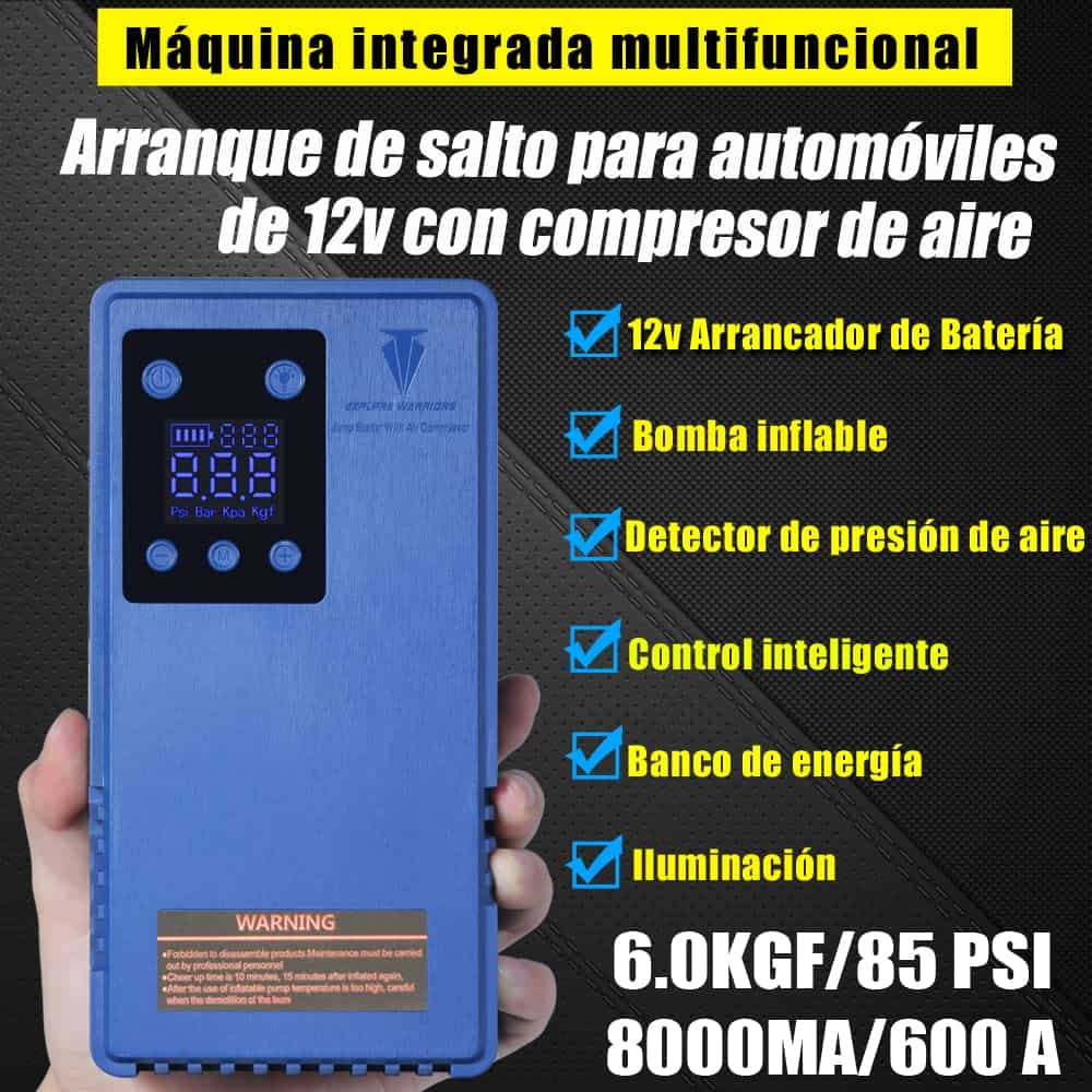 Arrancador de Batería Portátil para Automóvil -Azul - Imagen 3