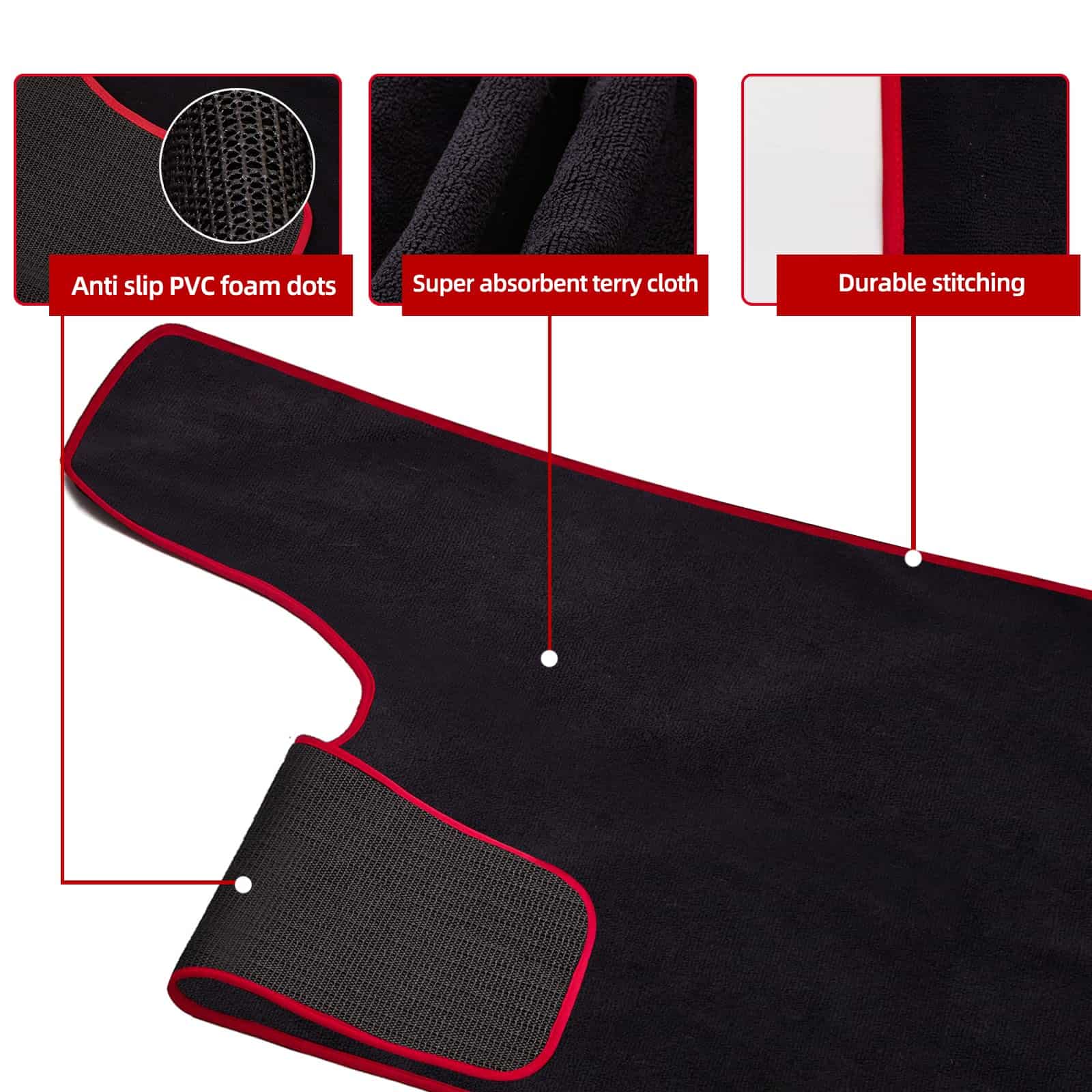 Toalla de Mat para Bicicleta Estática, Super Absorbente, - Imagen 5