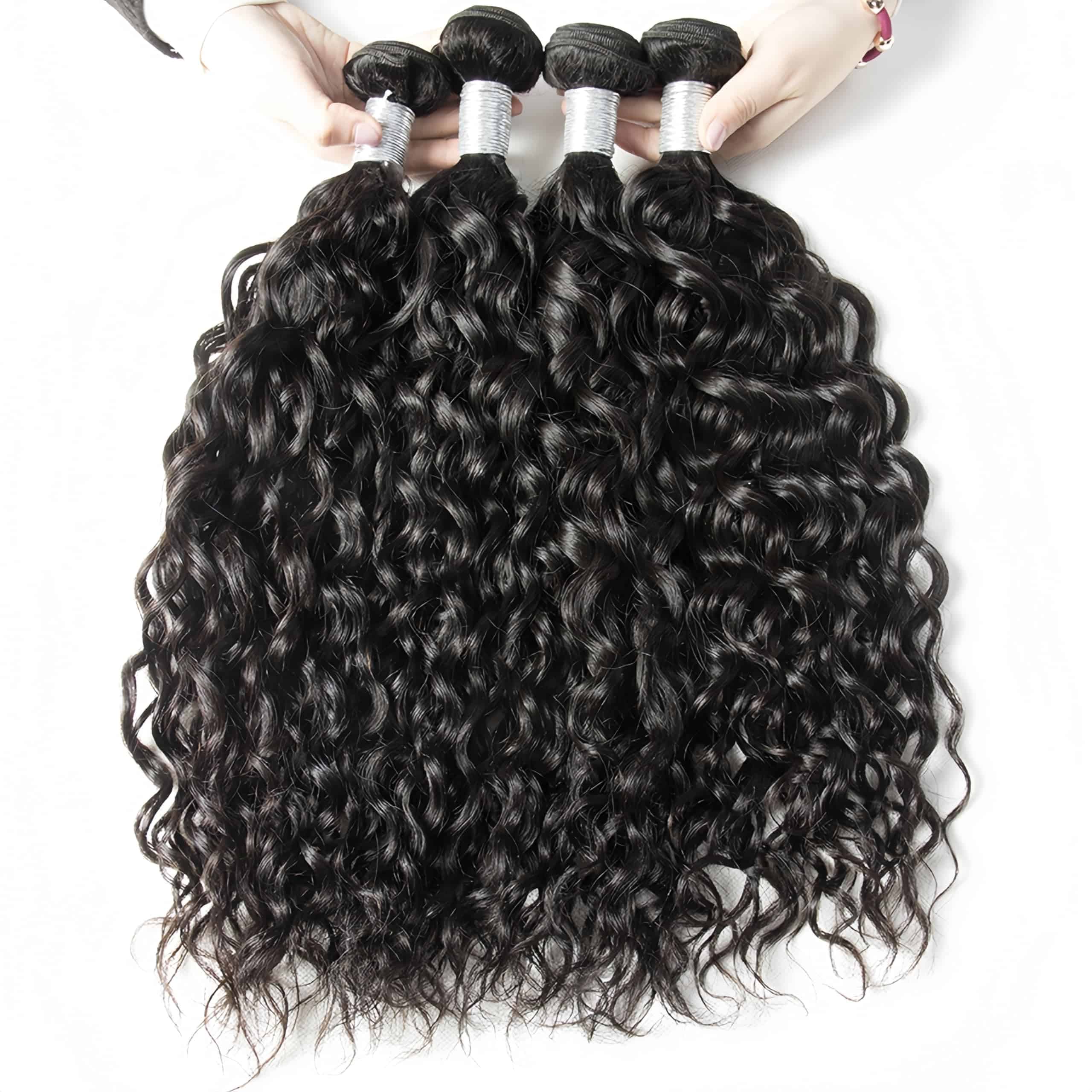 Czrleaty Brazilian Water Wave Bundles Con Cierre de Encaje - Imagen 6