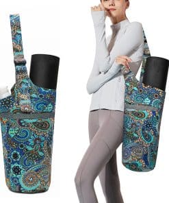 Bolso de tela para tapete de yoga IwIeIaIrI con bolsillo