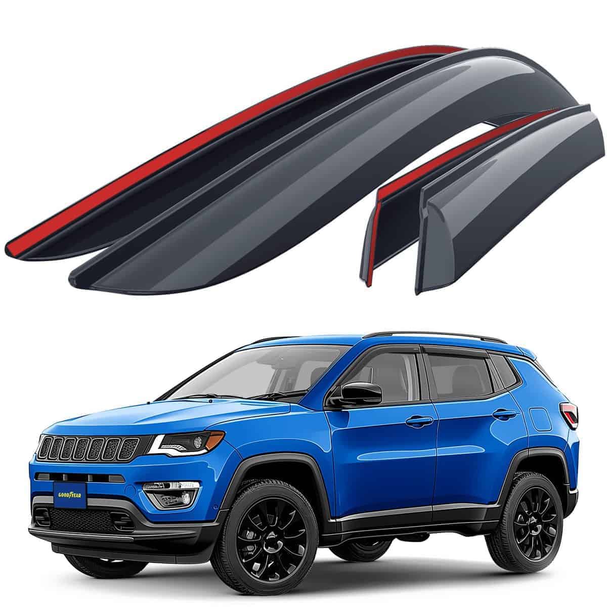 Deflectores de ventana irrompibles -Humo Premium