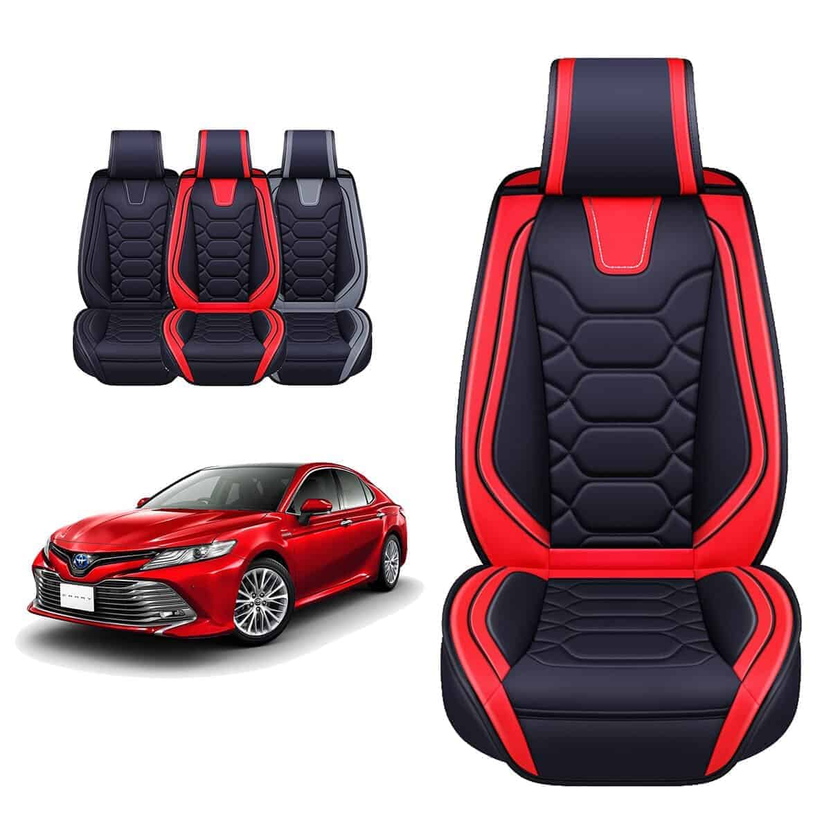 Cubiertas de asiento a medida OASIS AUTO para -Negro y Rojo