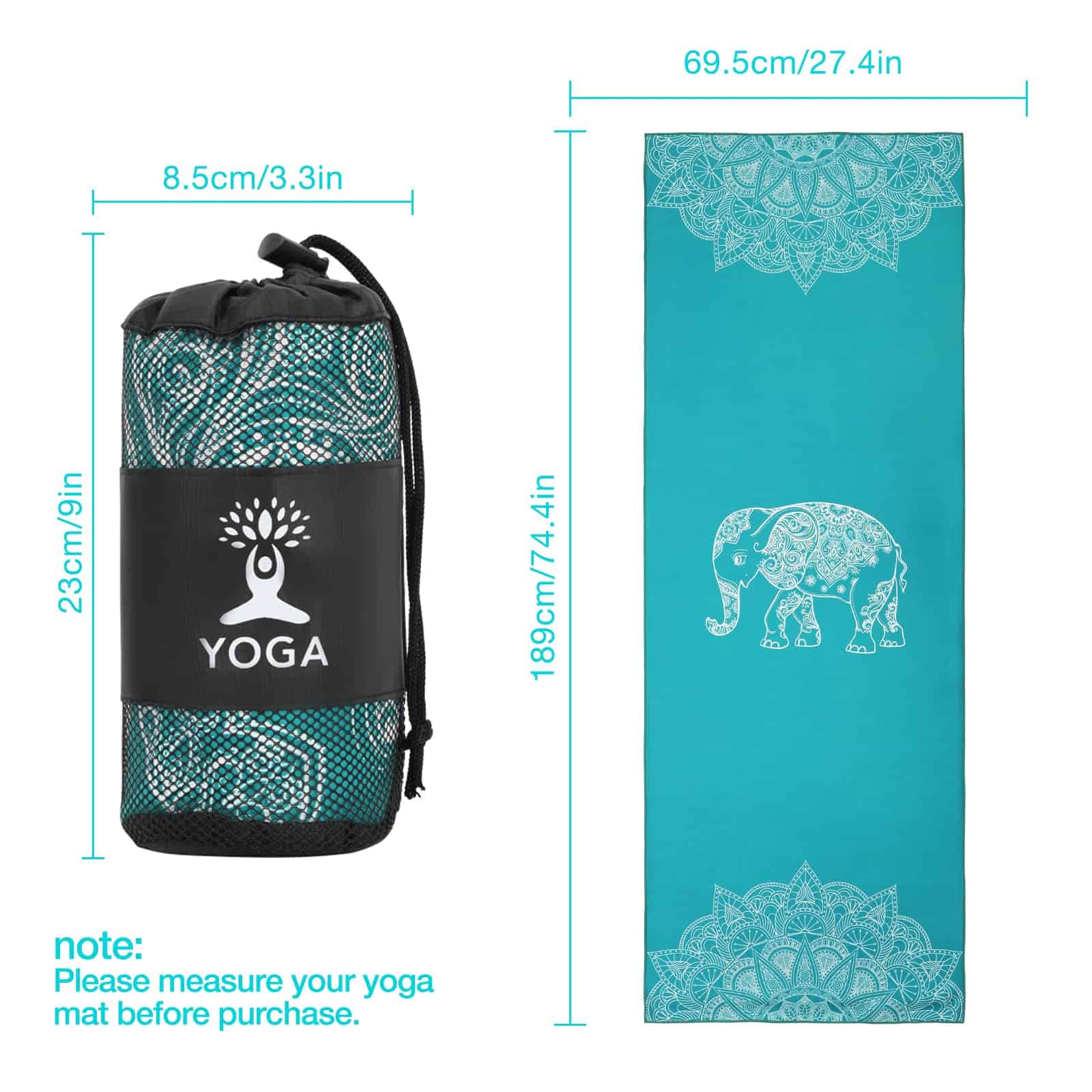 Toalla de Yoga MoKo, Antideslizante con Bolsillo para Mat - Imagen 6