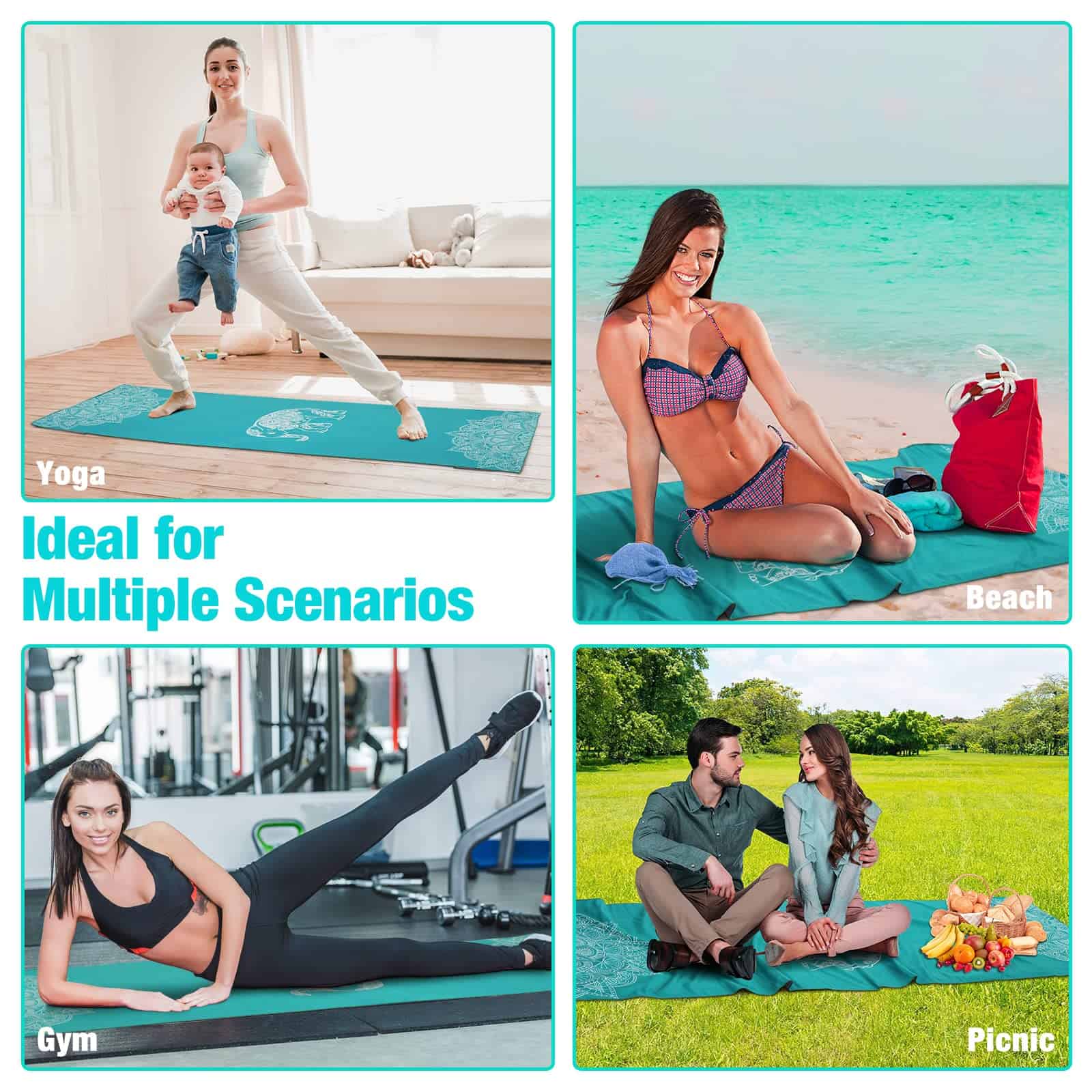 Toalla de Yoga MoKo, Antideslizante con Bolsillo para Mat - Imagen 5