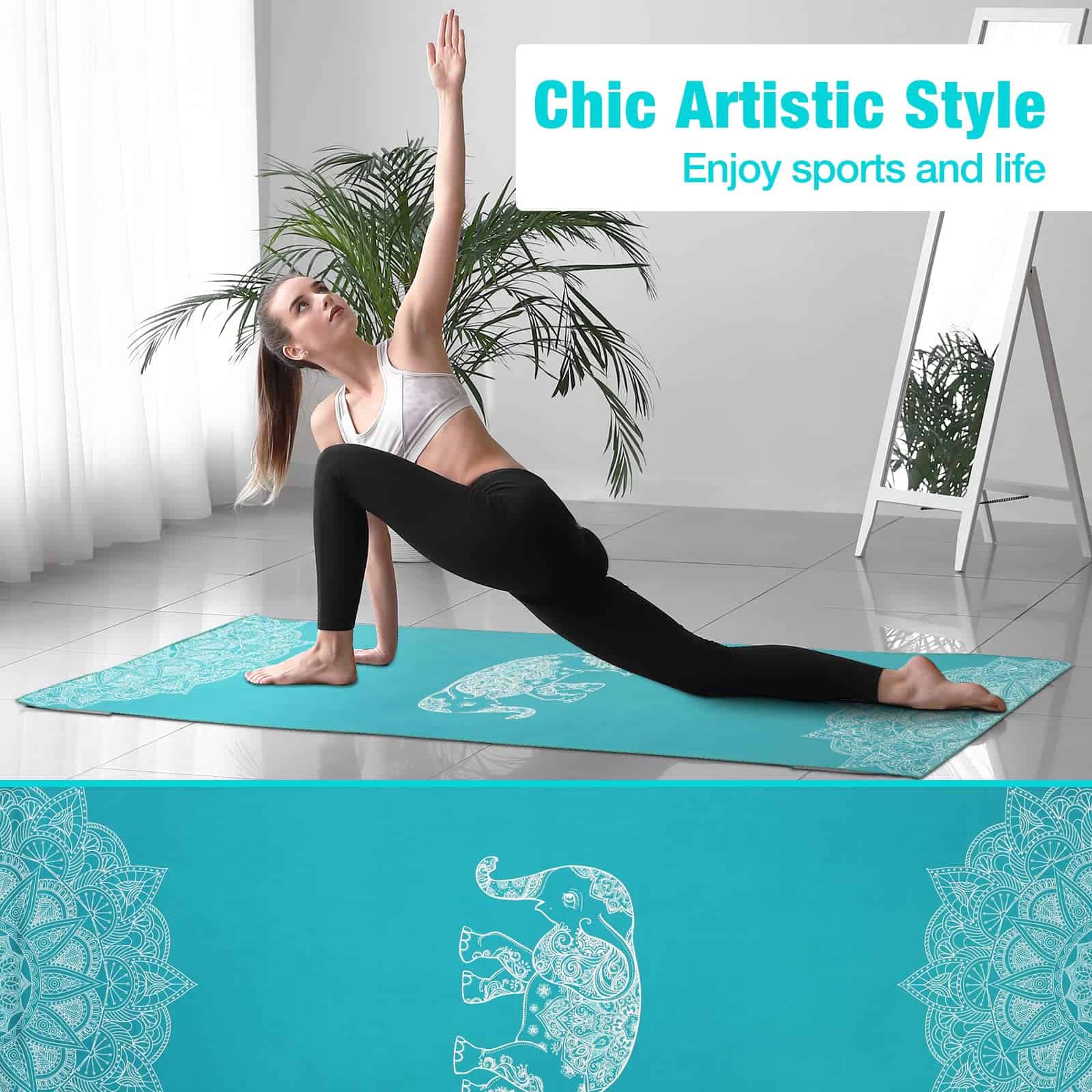 Toalla de Yoga MoKo, Antideslizante con Bolsillo para Mat - Imagen 8