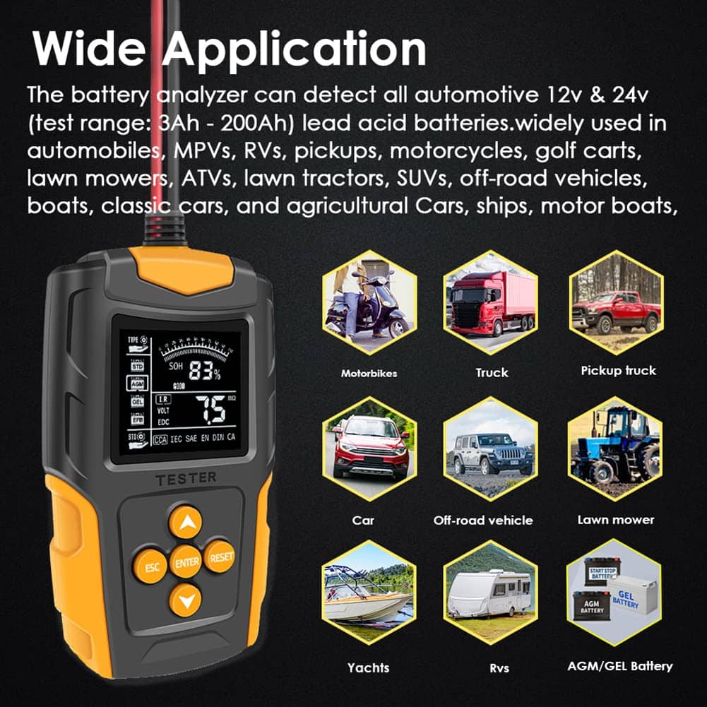 Probador de batería Foxwer 12v y 24v para Baterías de Ácido - Imagen 7