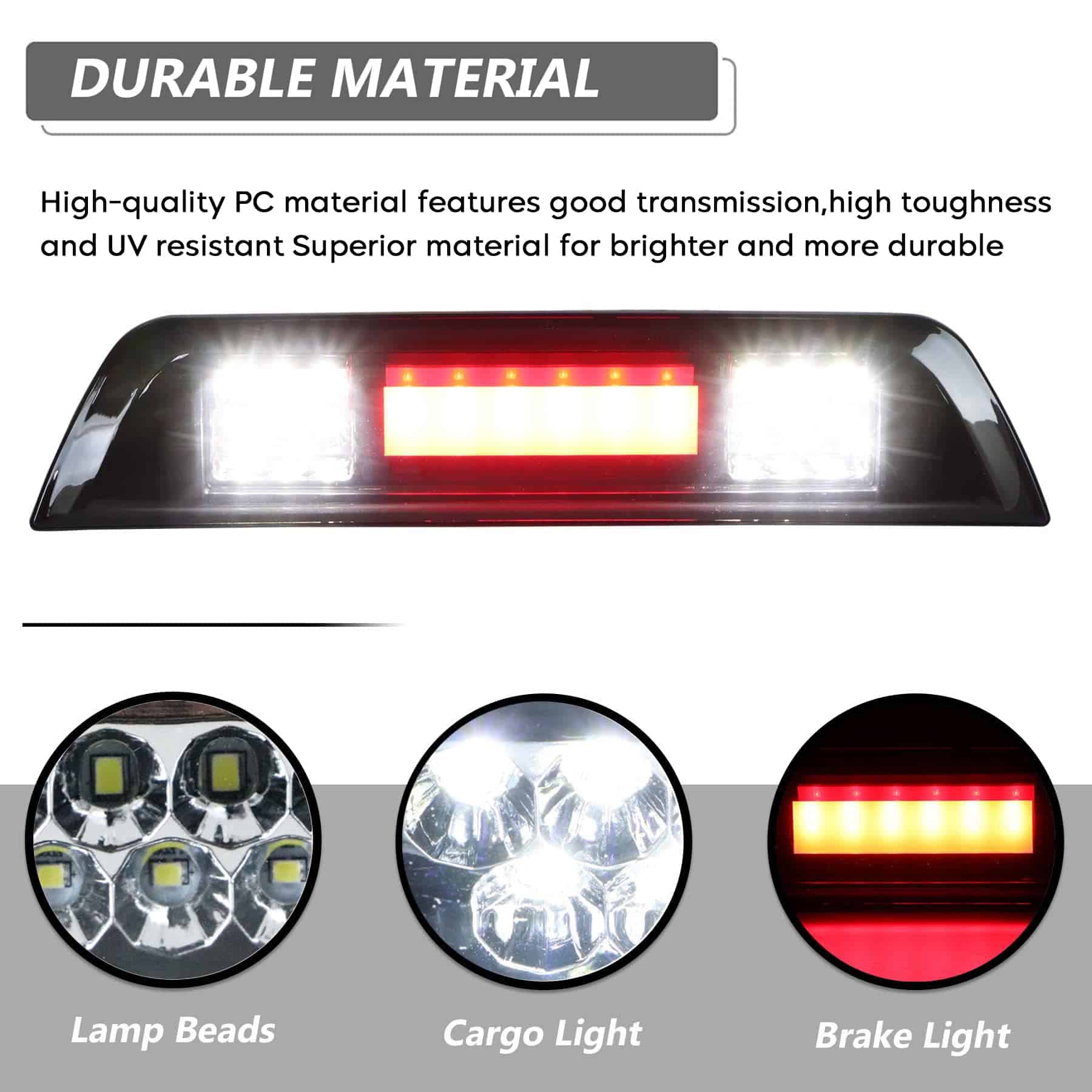 Tercera luz de freno LED para Toyota Tacoma 2016-2021, - Imagen 7