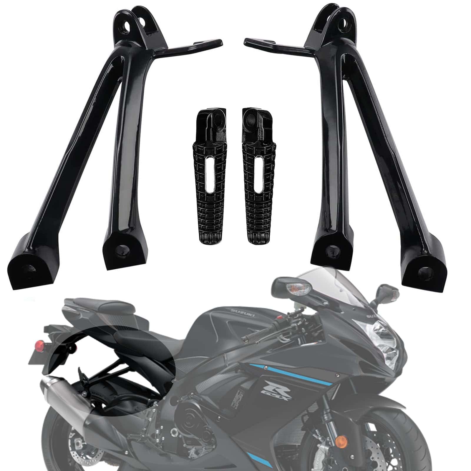 Soporte de reposapiés trasero negro para pasajeros de - Imagen 3