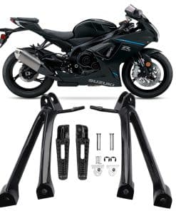 Soporte de reposapiés trasero negro para pasajeros de