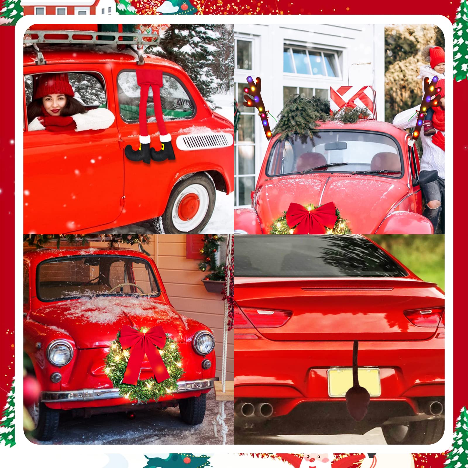 Kit de 6 Piezas de Renos de Navidad para Coche YIXIN con - Imagen 6