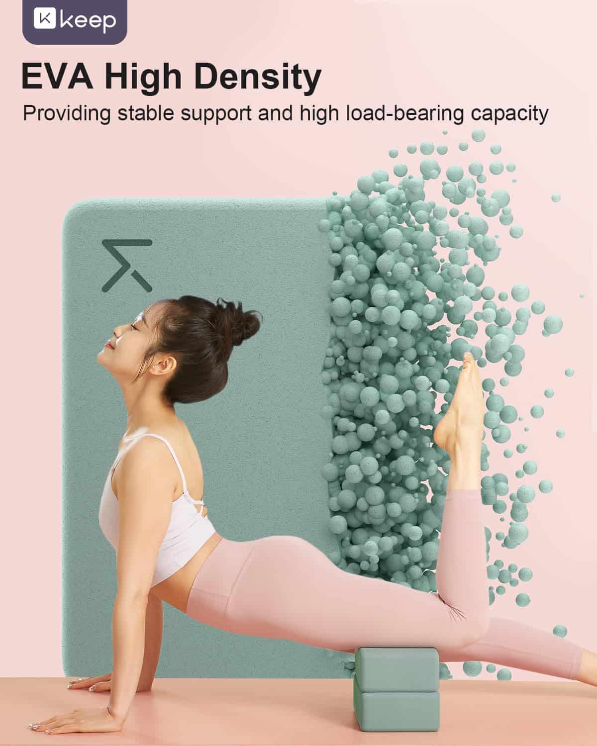 Bloque de Yoga KEEP, Paquete de 2 Bloques de Yoga de Alta - Imagen 5