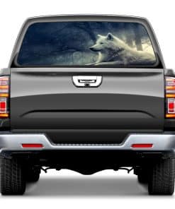 Calcomanías para ventana trasera de camión White Wolf