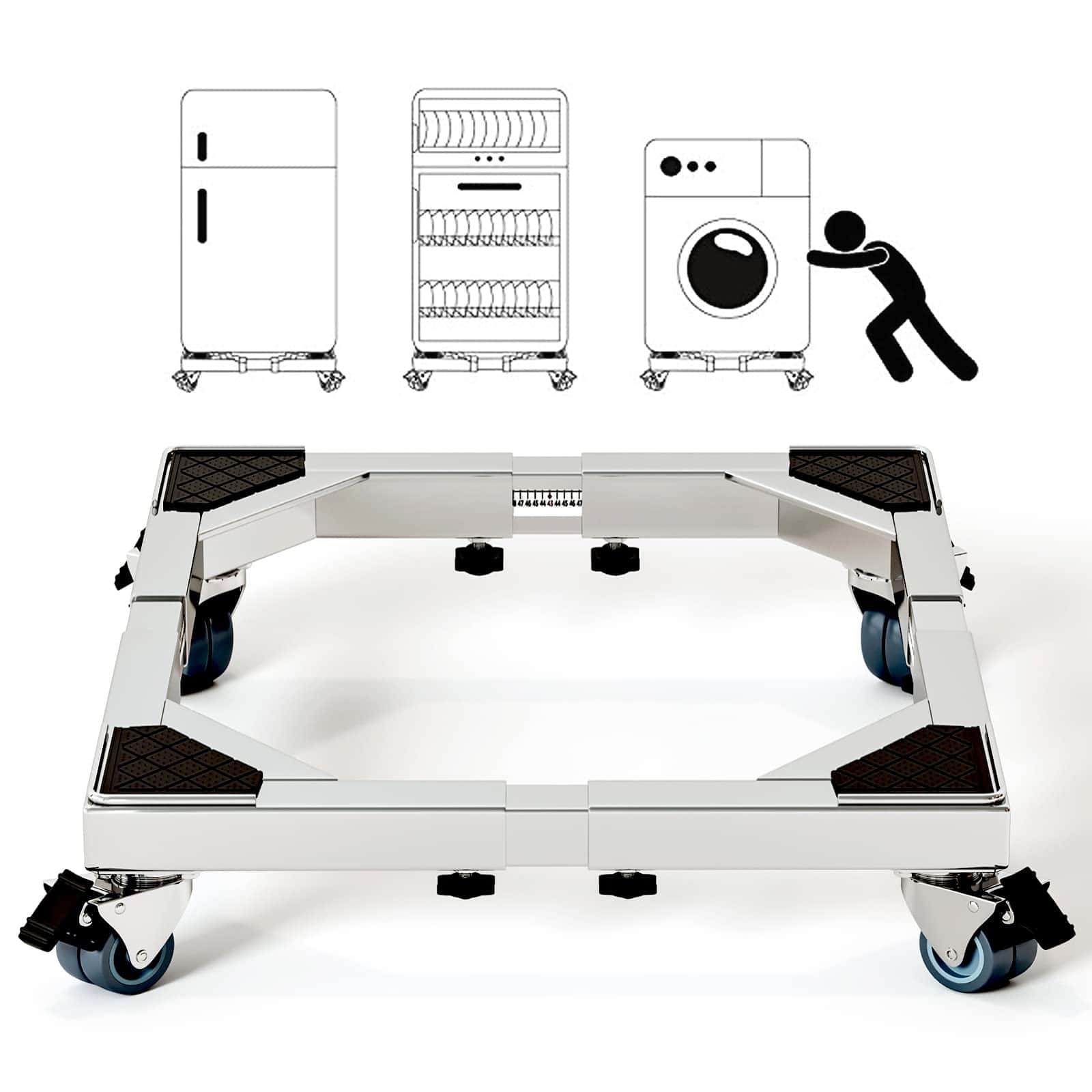 Base de Acero Inoxidable Resistente con Ruedas para