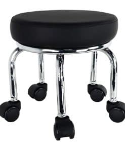 Taburete Moderno de Cuero PU Bajo de Rodillo Redondo con