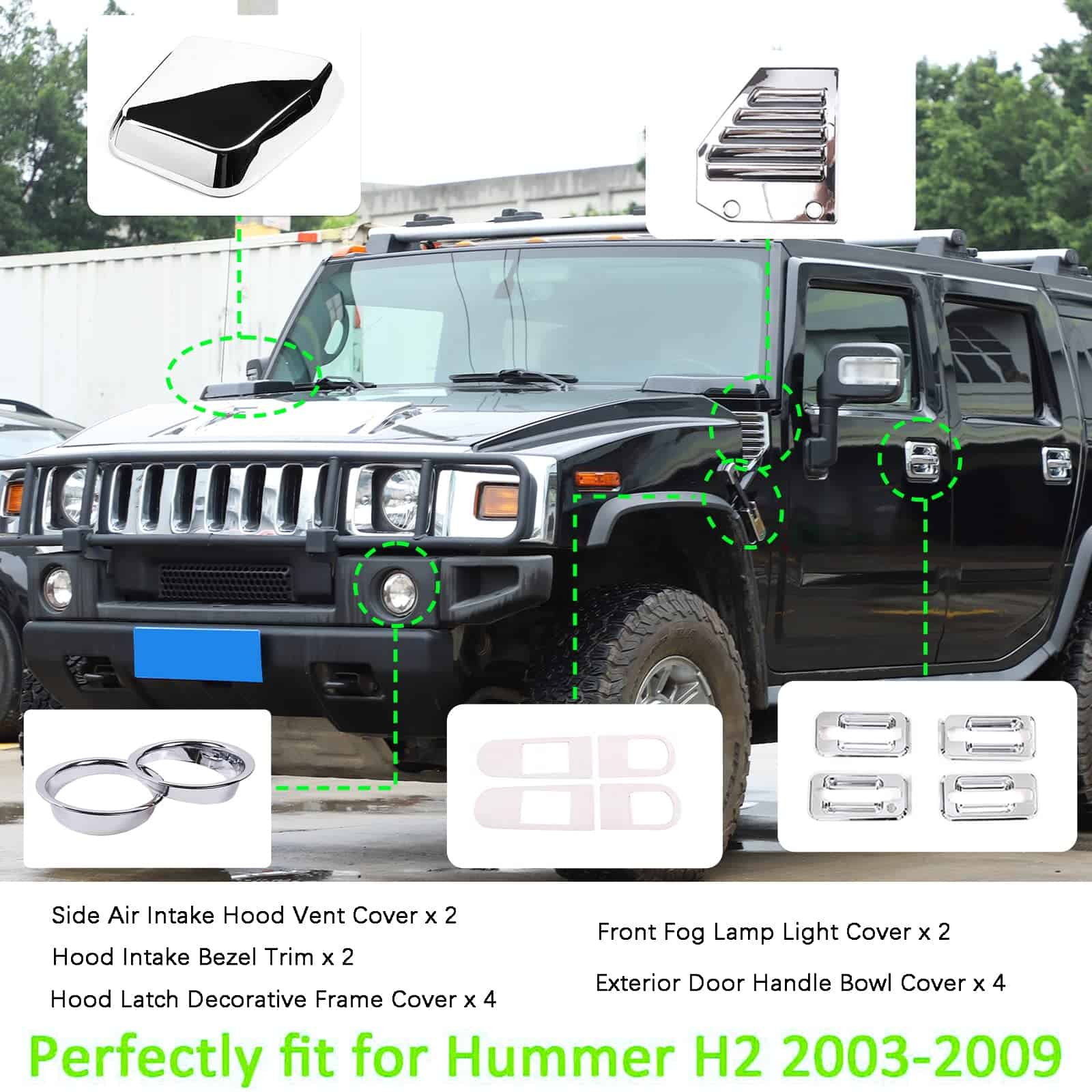 Juego completo de 14 piezas de adorno exterior para Hummer - Imagen 4