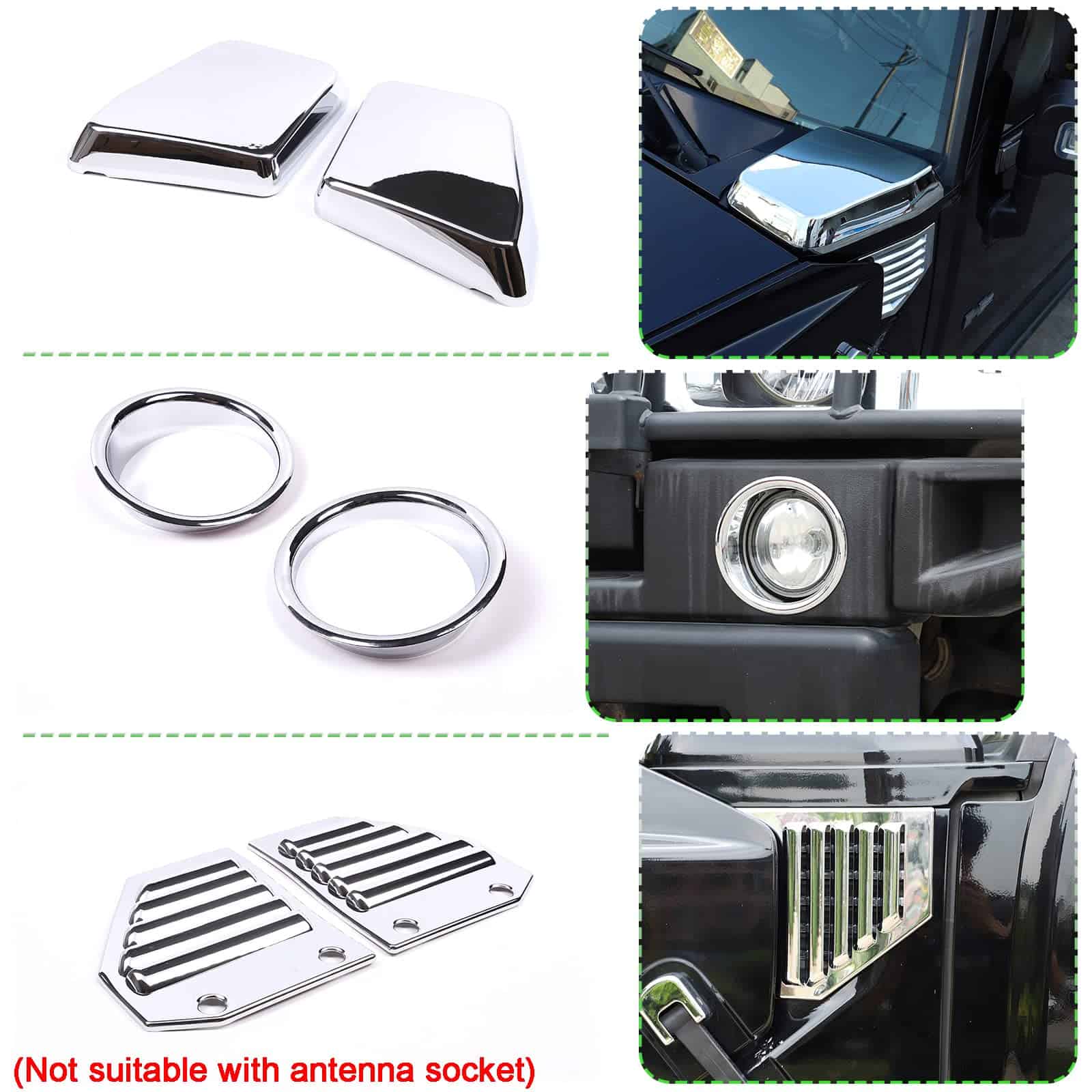 Juego completo de 14 piezas de adorno exterior para Hummer - Imagen 3