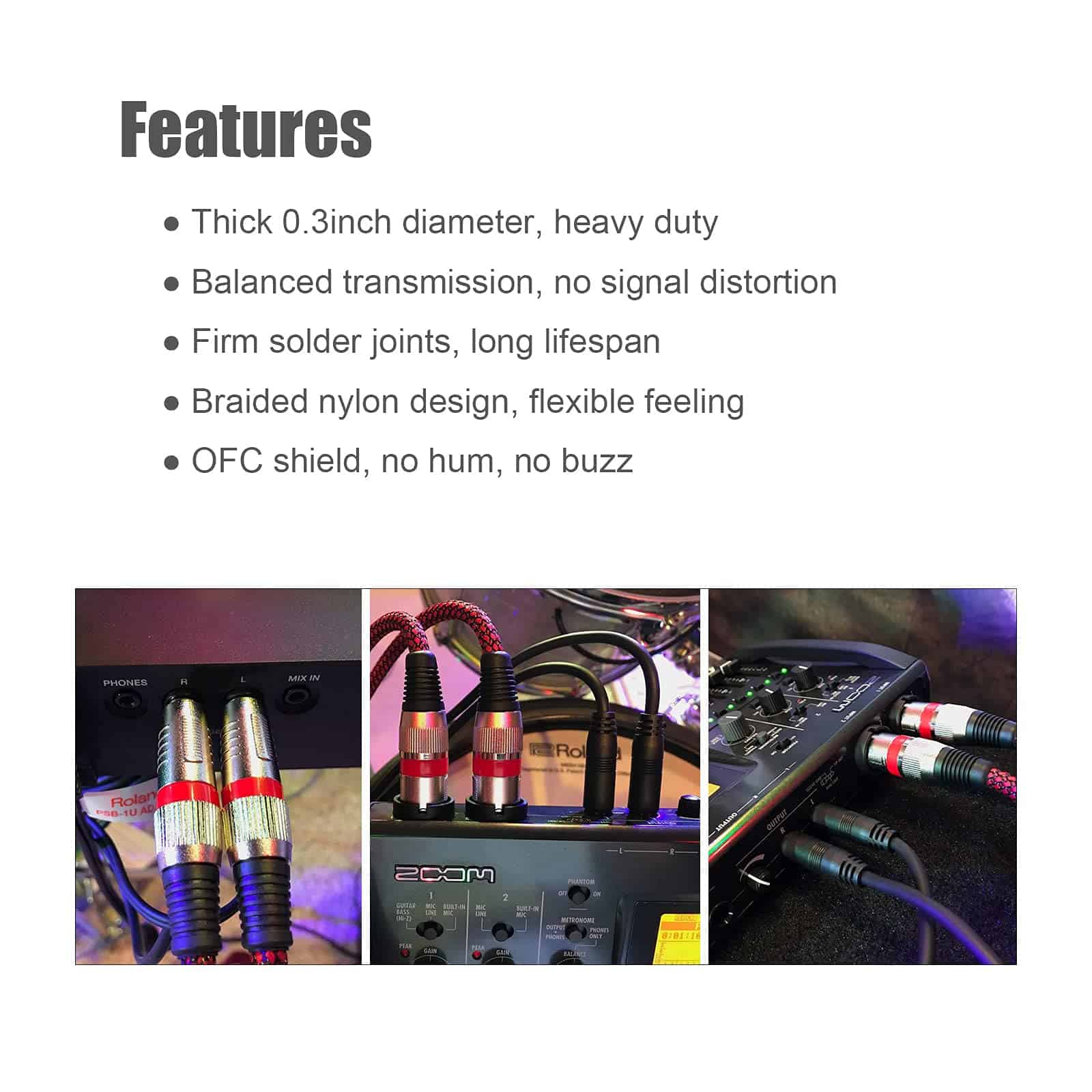 Adaptador de Cable XLR Hembra a 1/4" TRS Equilibrado, 15 - Imagen 7