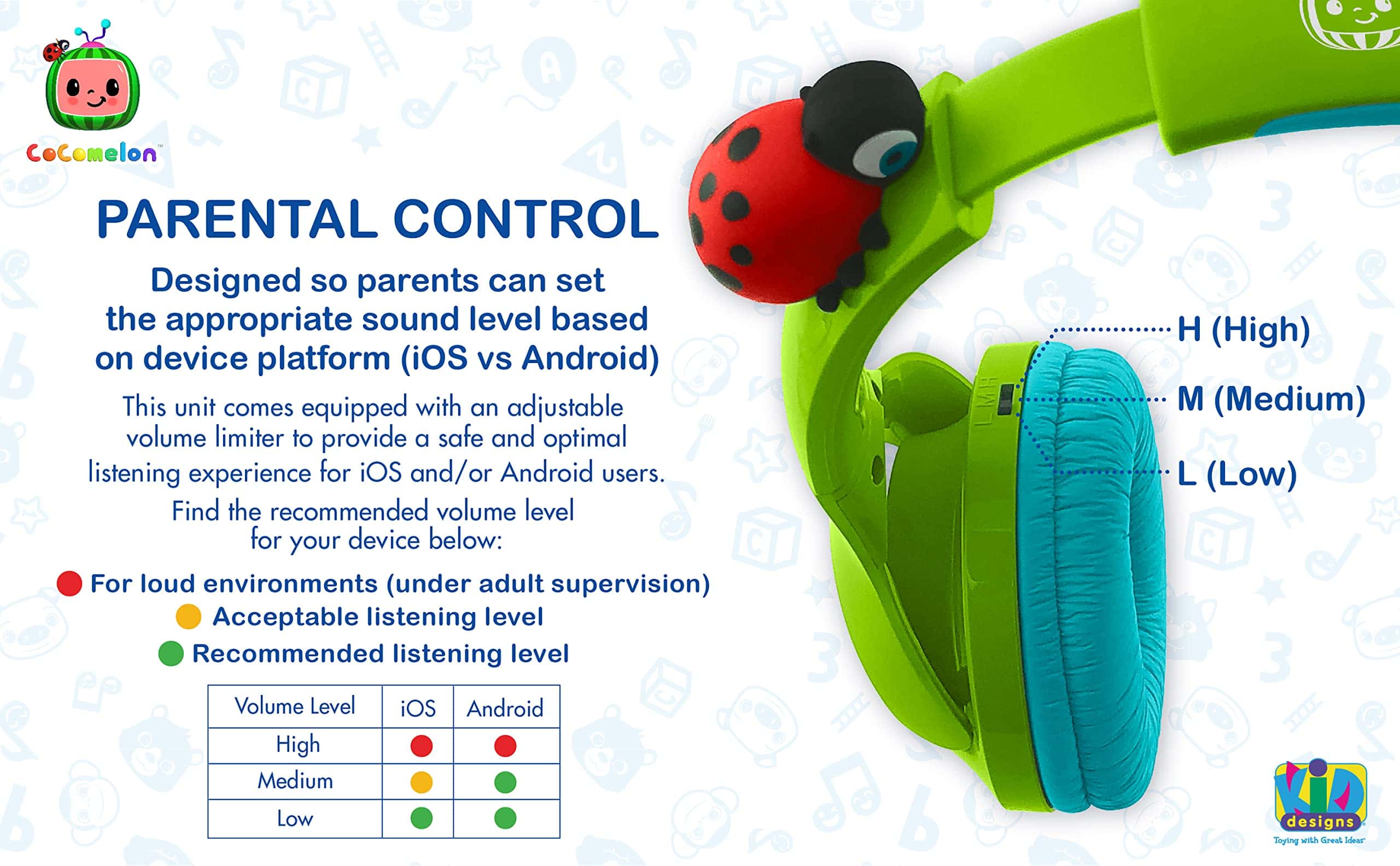 Audífonos para Niños eKids Cocomelon con Música Infantil - Imagen 5