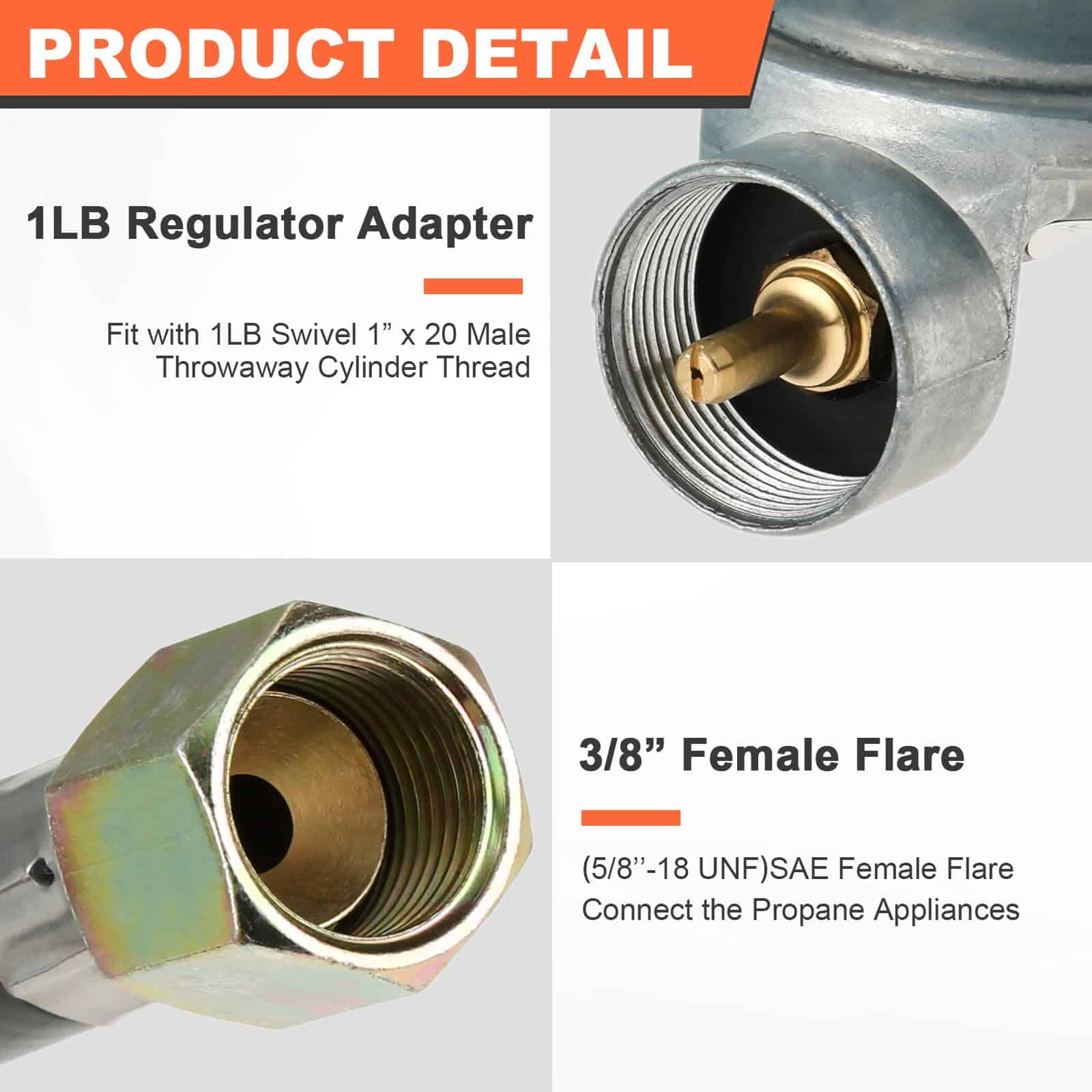 Regulador de Propano de Baja Presión MOOTVGOO de 1LB con - Imagen 4