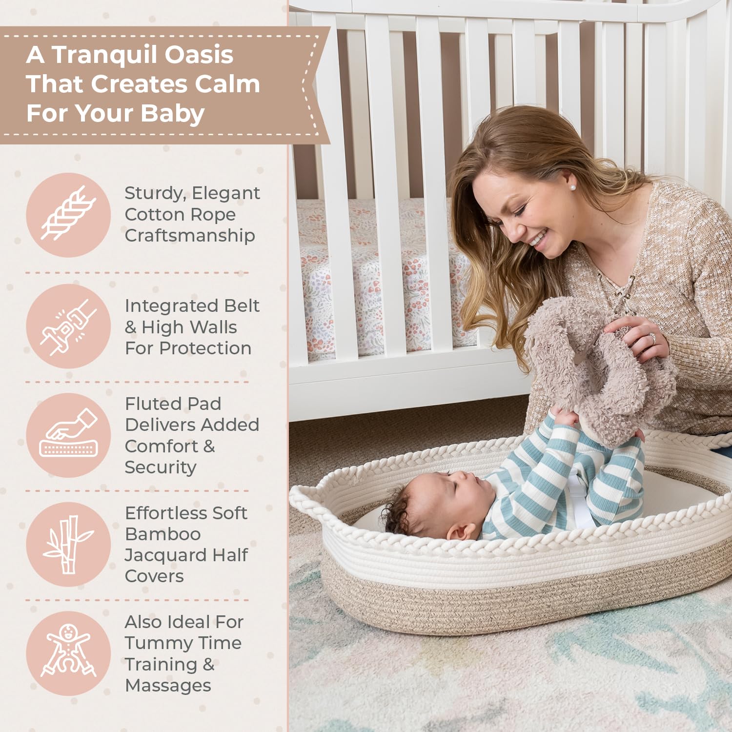 XL Set de Canasta Cambiadora Reforzada para Bebés con Caddy - Imagen 3