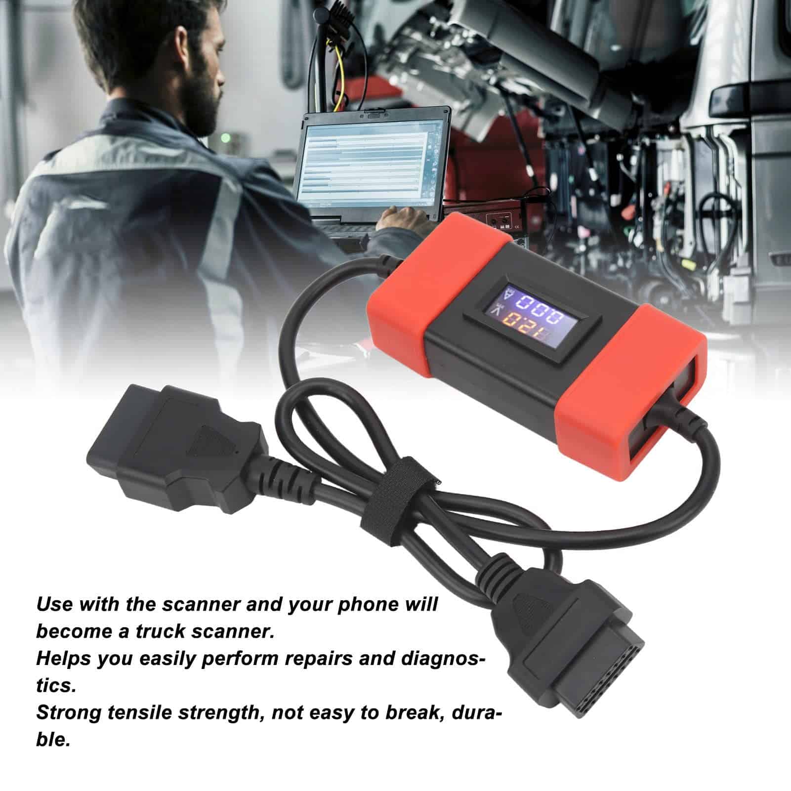 Adaptador de Cable Escáner Diagnóstico de Camiones OBD2 - Imagen 3