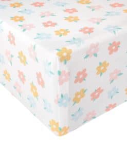 Sábanas de Cuna de Bebé de Punto Premium -Daisy